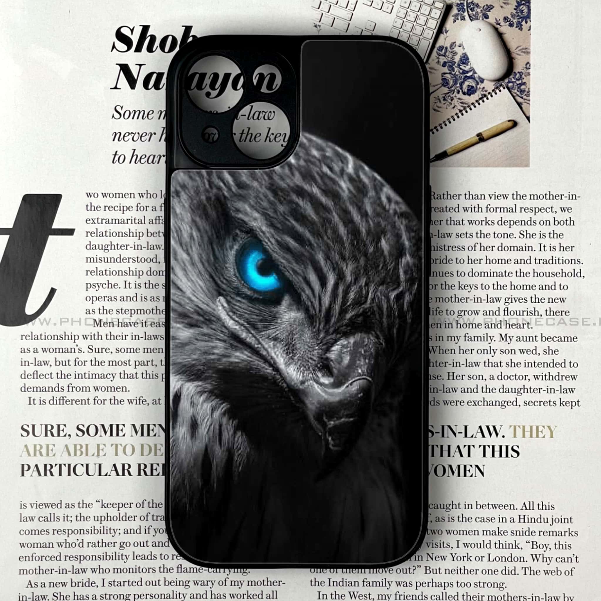 iPhone 13  - Black Art Series - Premium Printed Glass soft Bumper shock Proof Case