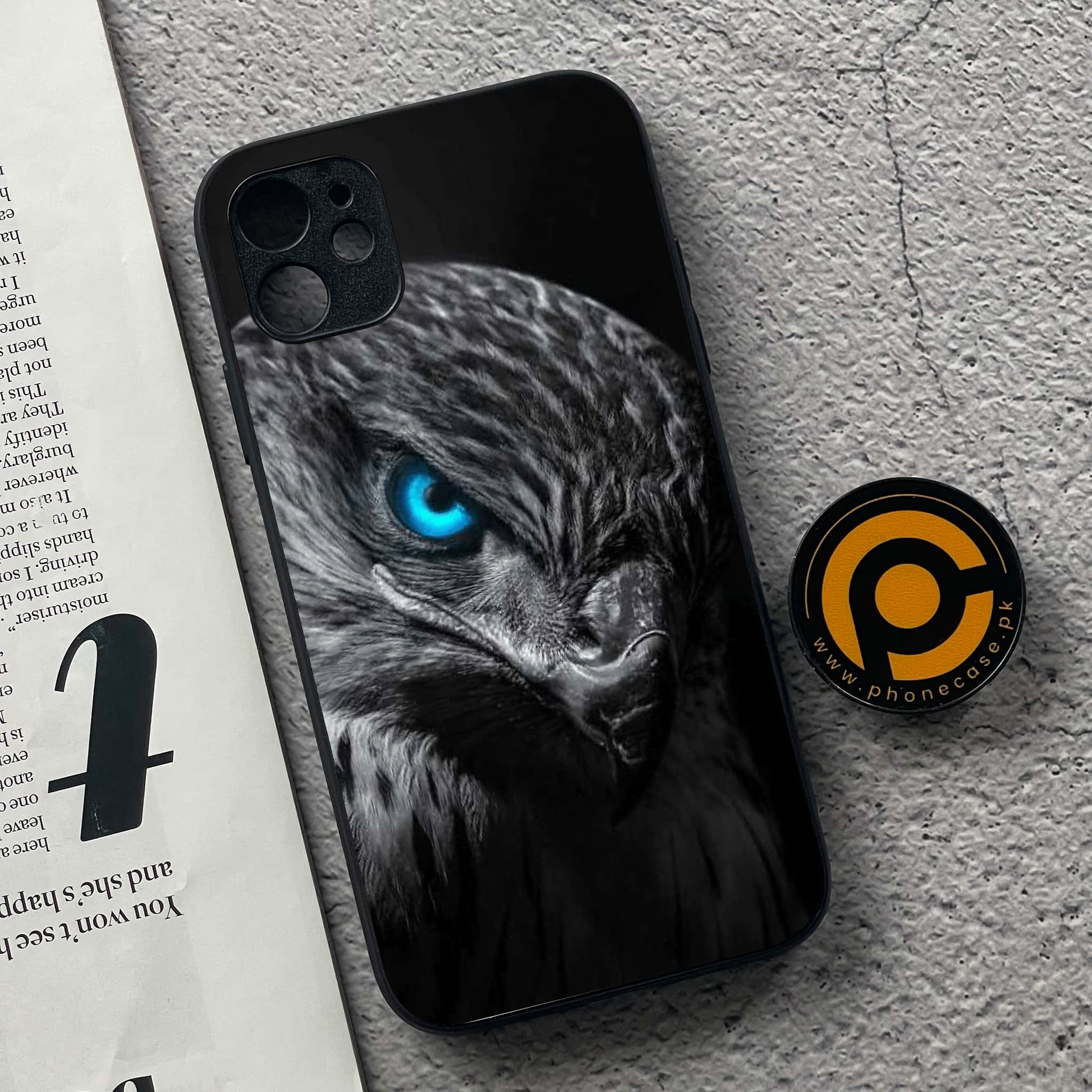 iPhone 11  Black Art Series  Premium Printed Glass soft Bumper shock Proof Case