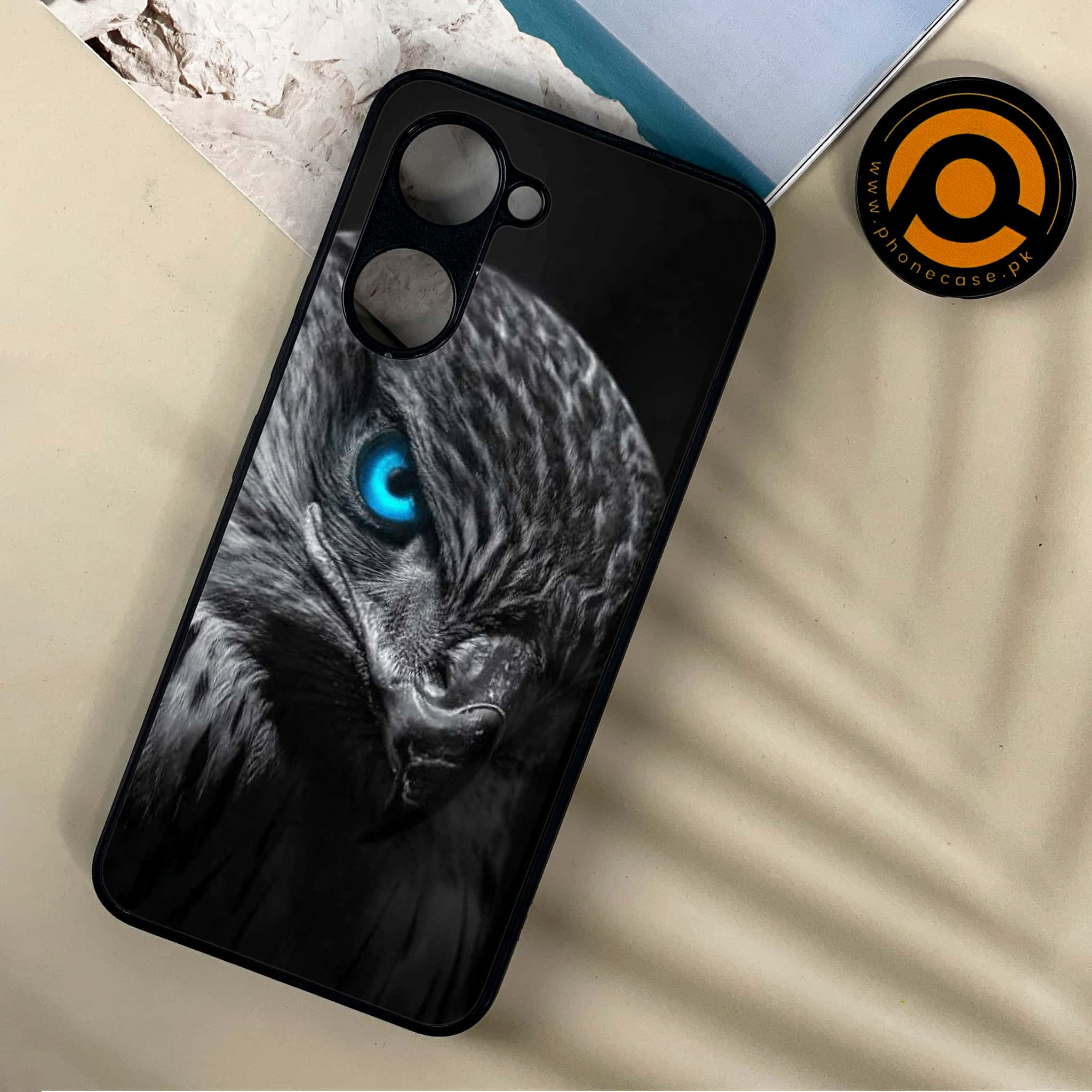 Vivo Y03 - Black Art Series - Premium Printed Metal soft Bumper shock Proof Case