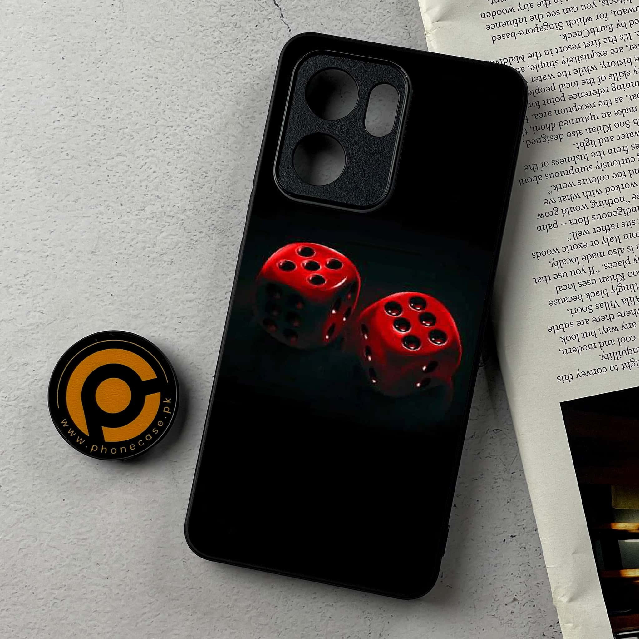 Oppo Reno 13F - Black Art Series - Premium Metal Printed Soft Bumper Shockproof Case