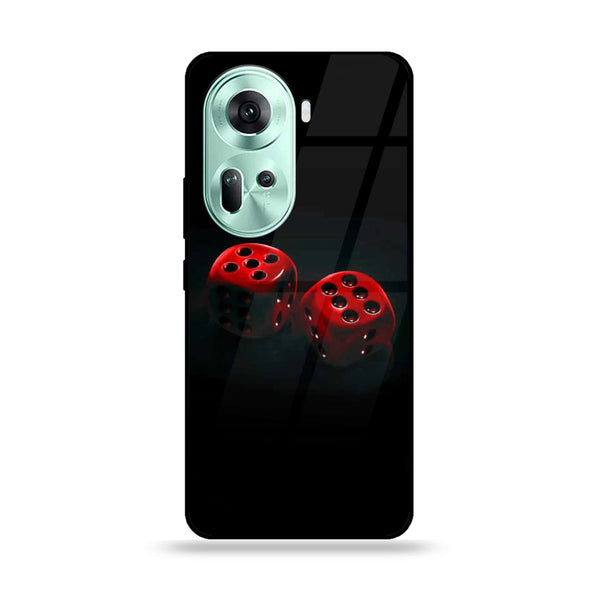 Oppo Reno 11 5G - Black Art Design 3 - Premium Printed Glass soft Bumper shock Proof Case CS-20590