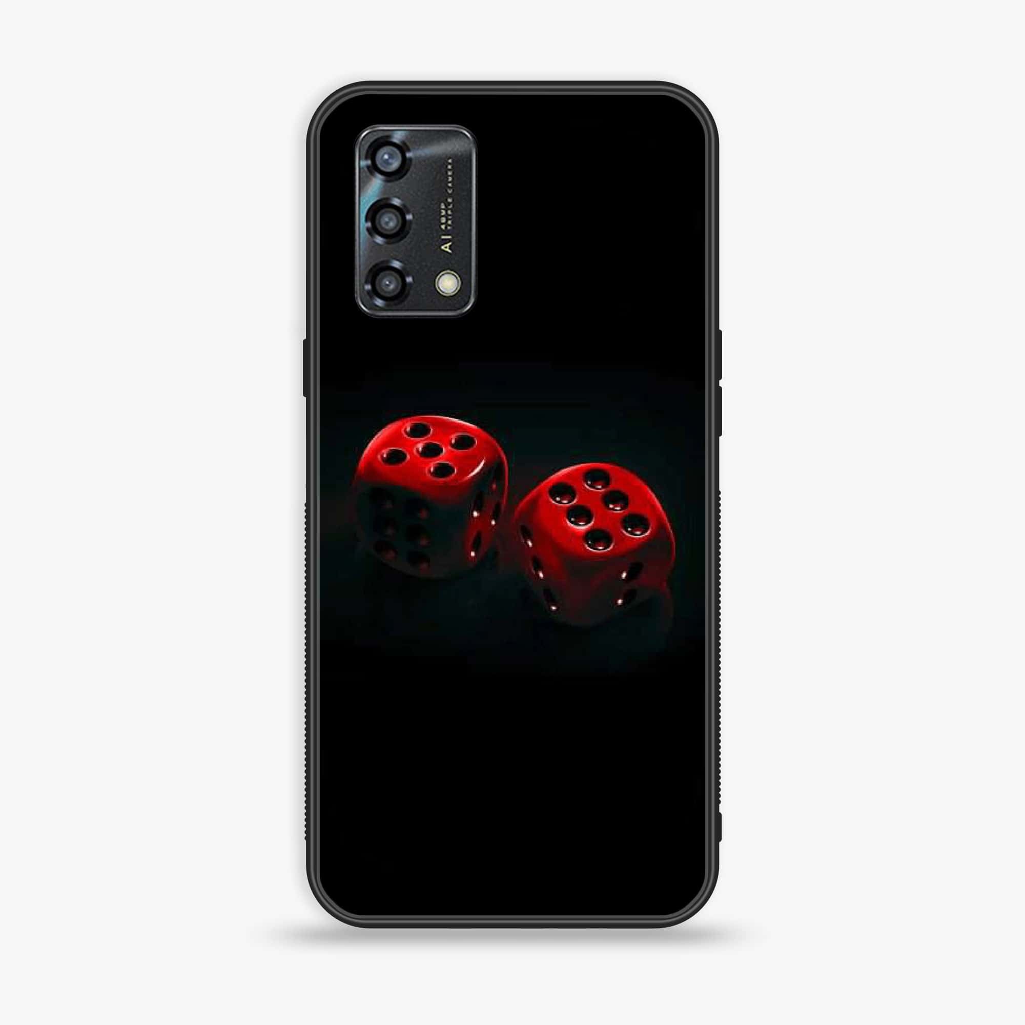 Oppo A95  - Black Art Series - Premium Printed Glass soft Bumper shock Proof Case