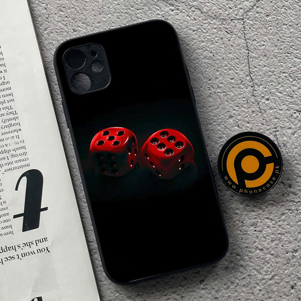 iPhone 11  Black Art Design 3   Premium Printed Glass soft Bumper shock Proof Case  CS-36296