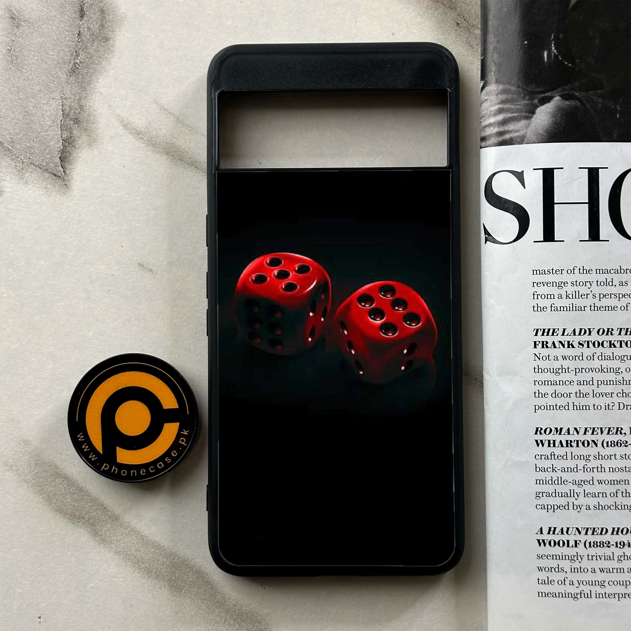 Google Pixel 8a - Black Art Series - Premium Printed soft Bumper Shock Proof Case