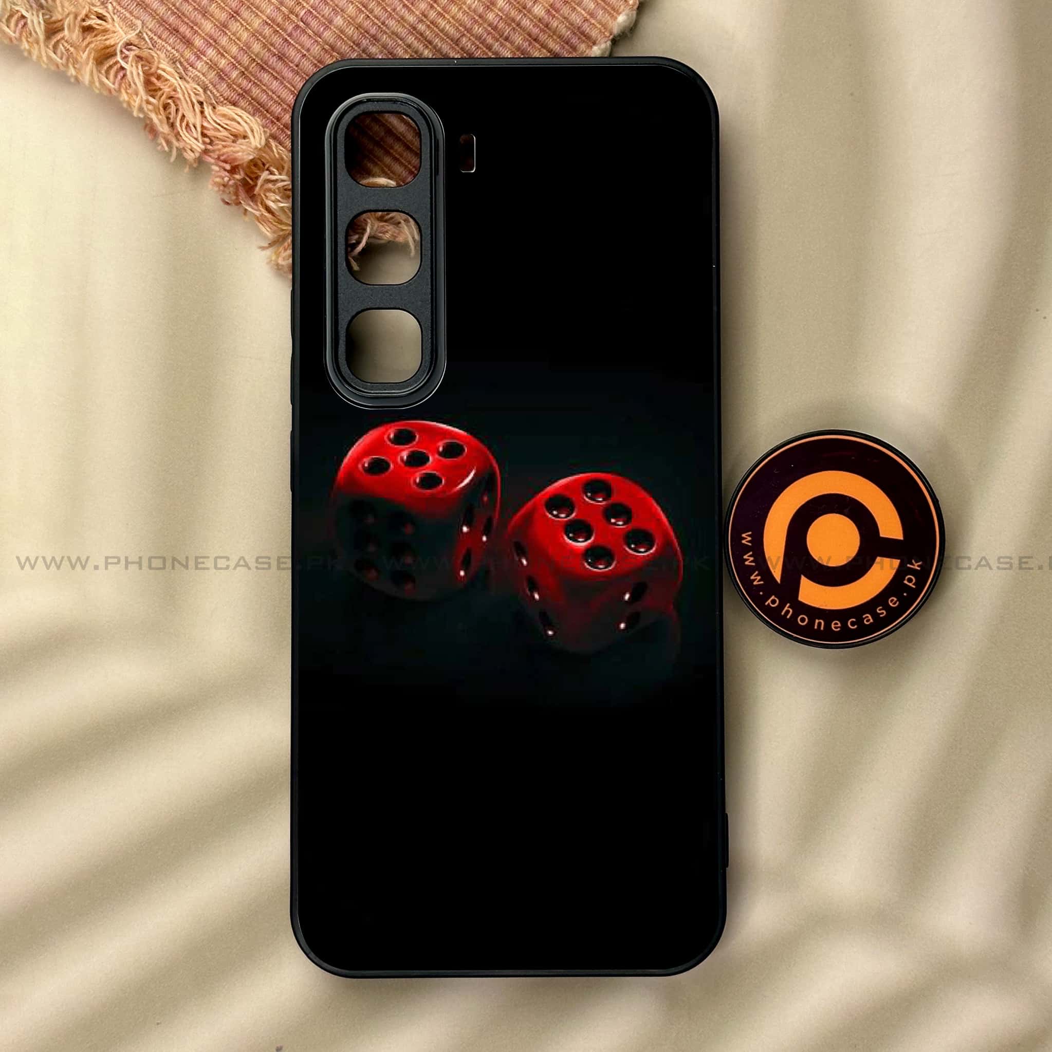 Infinix Hot 60 Pro - Black Art Series - Premium Metal Printed soft Bumper shock Proof Case