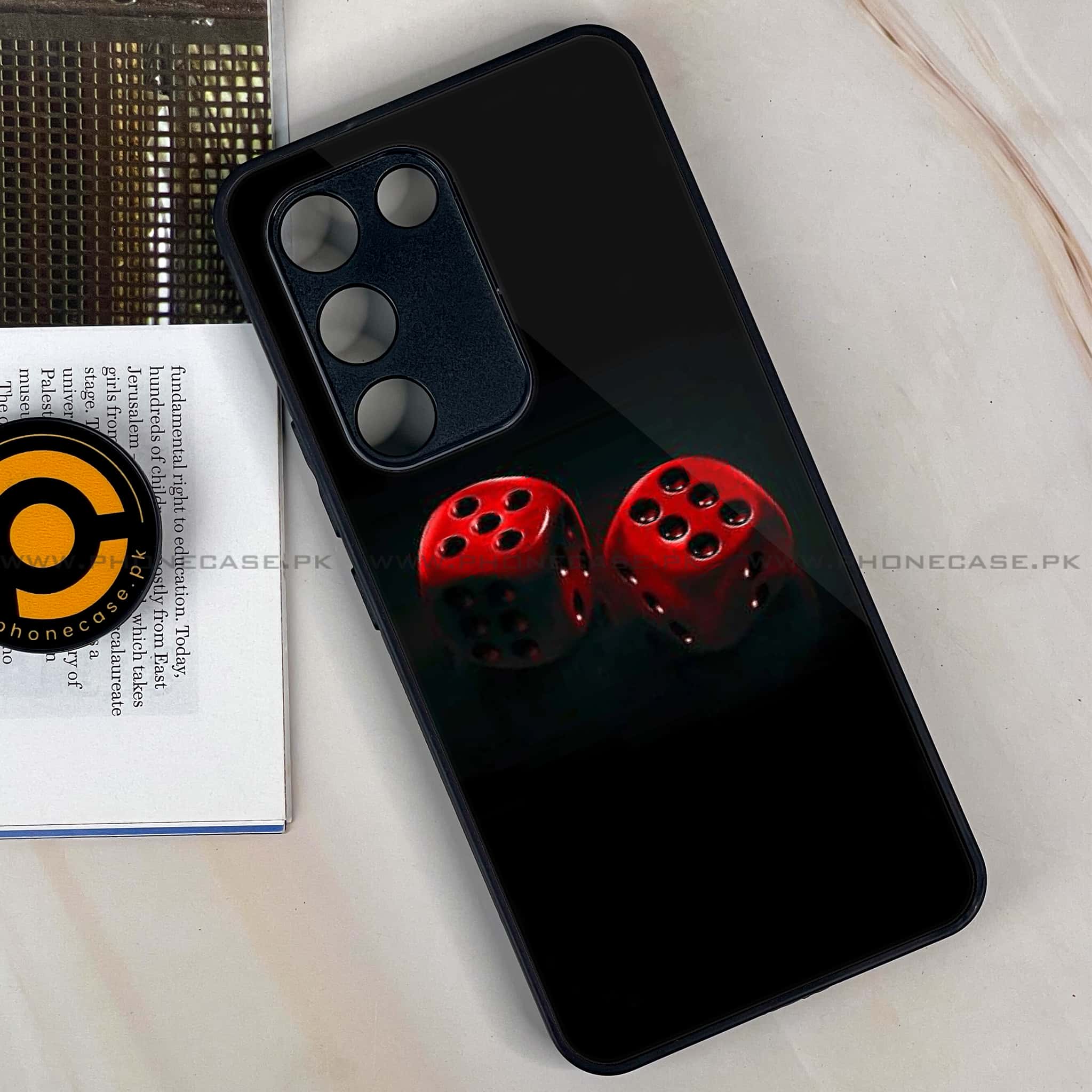 Vivo Y200e - Black Art Series - Premium Metal Printed soft Bumper shock Proof Case