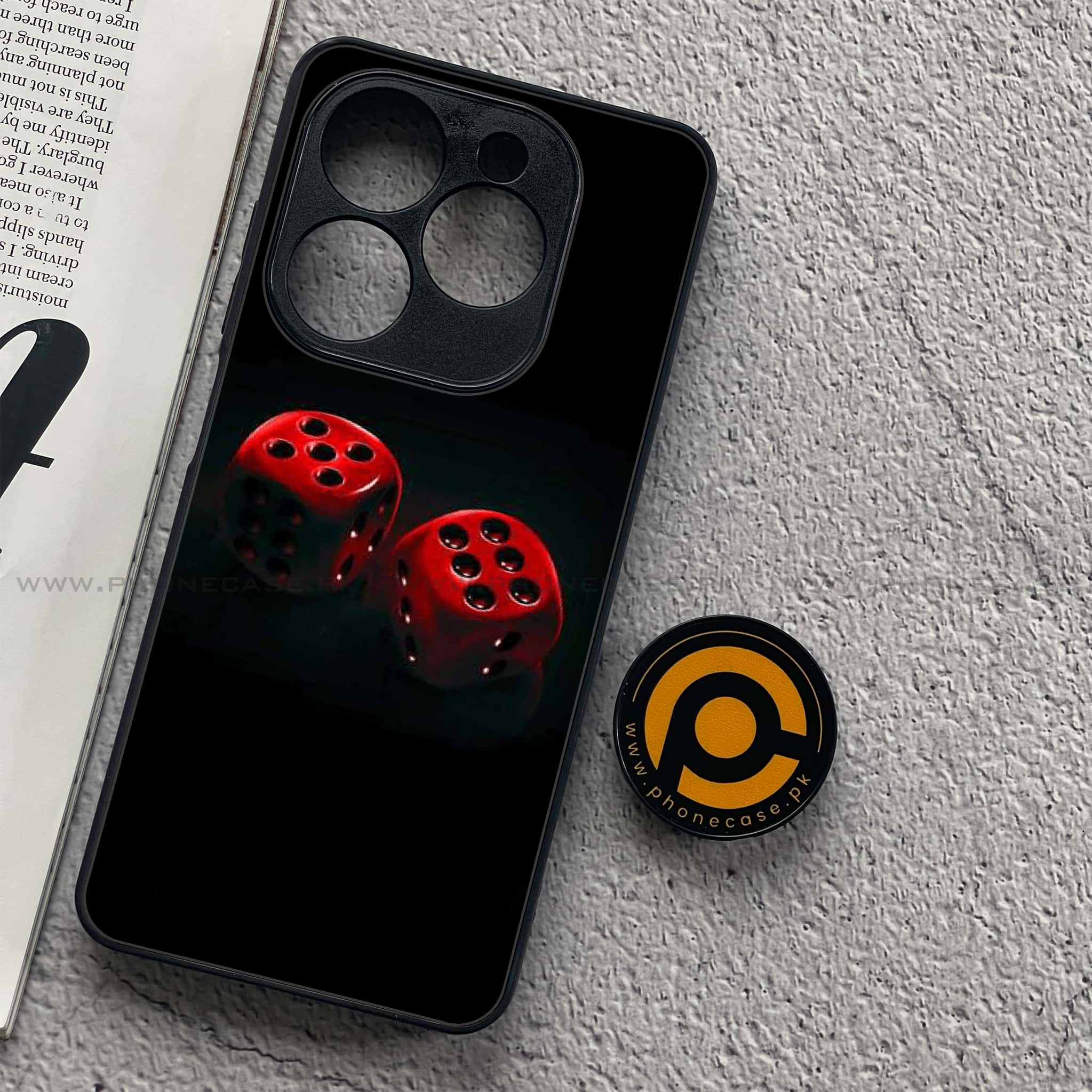 Tecno Spark 20C - Black Art Series - Premium Printed Glass soft Bumper shock Proof Case