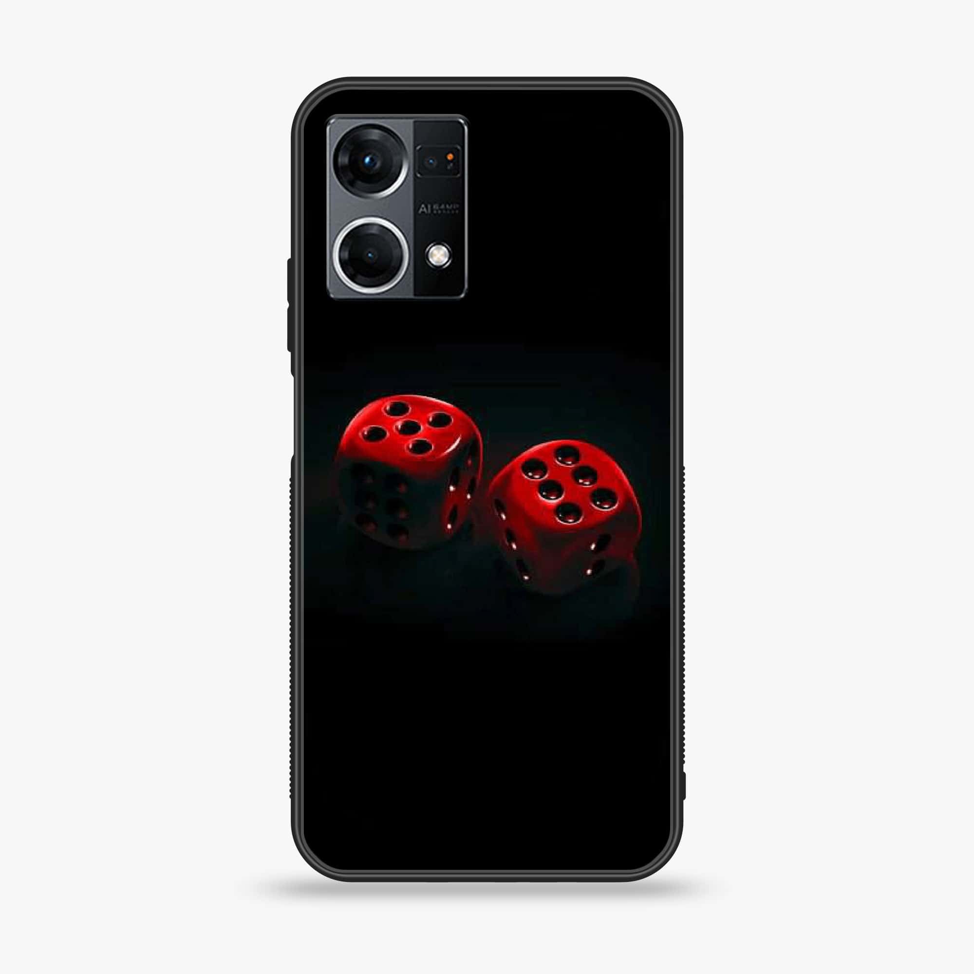 Oppo Reno 7 - Black Art Series - Premium Printed Glass soft Bumper shock Proof Case