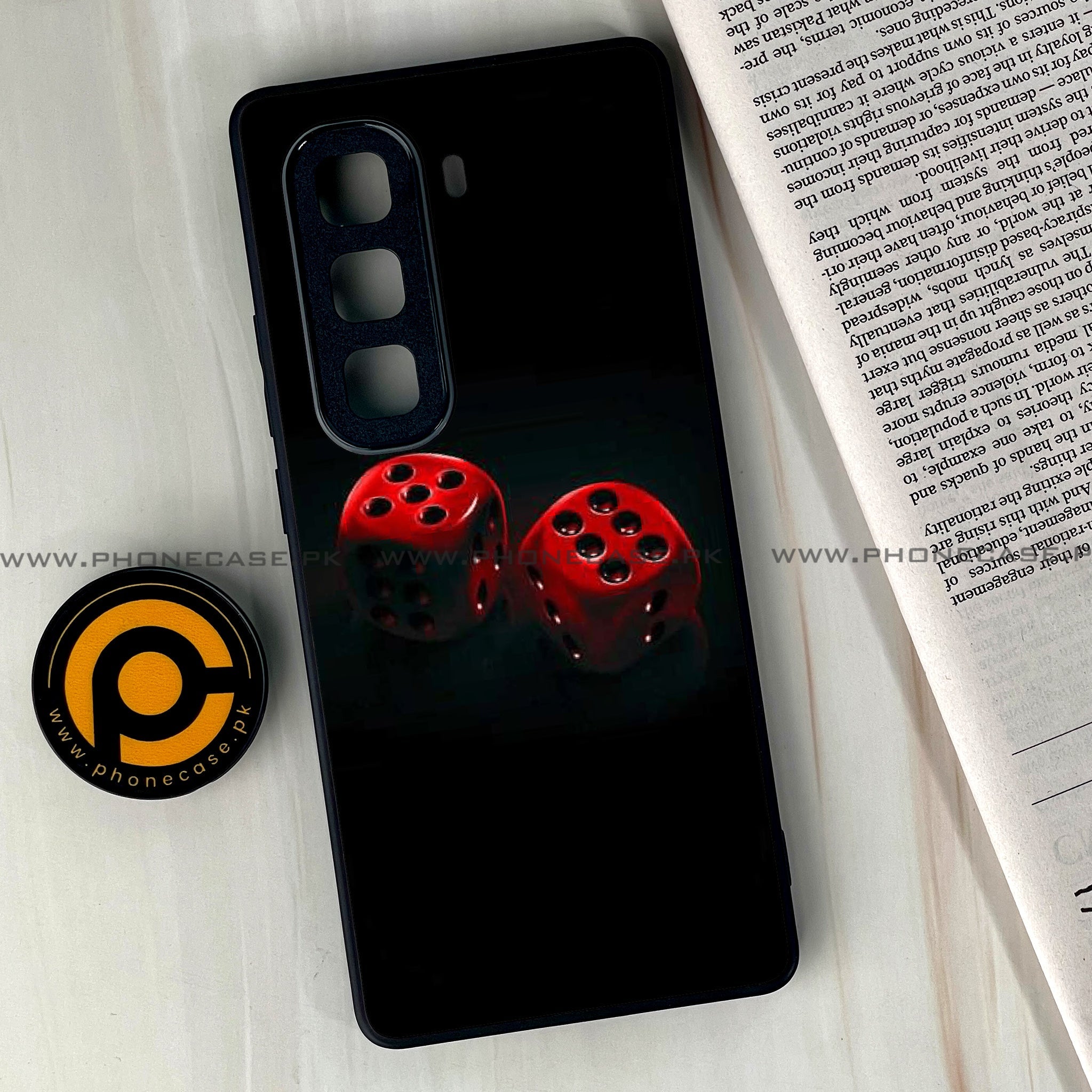 Infinix Hot 60 Pro Plus - Black Art Series - Premium Metal Printed soft Bumper shock Proof Case