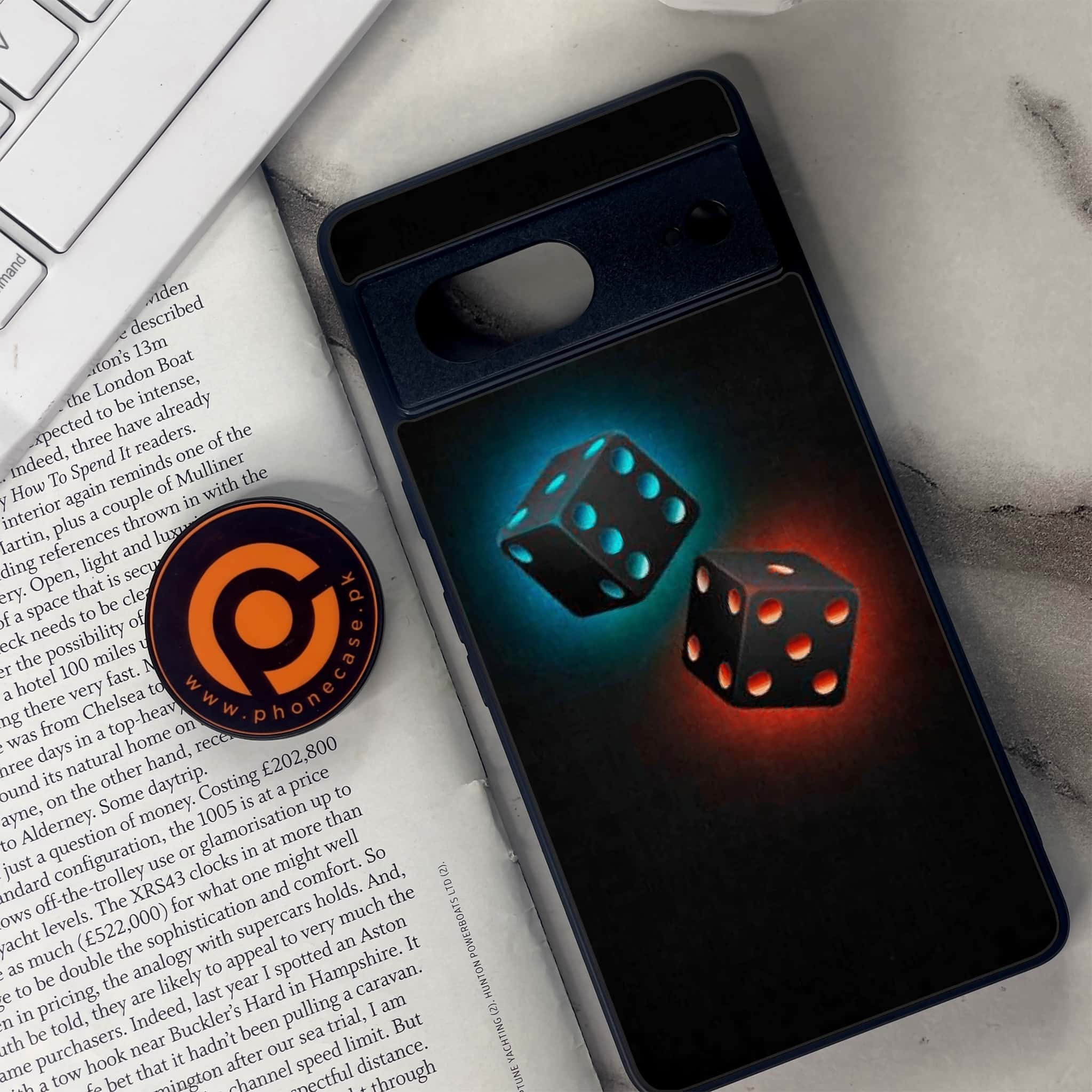 Google Pixel 7 - Black Art Series - Premium Metal Printed soft Bumper Shock Proof Case
