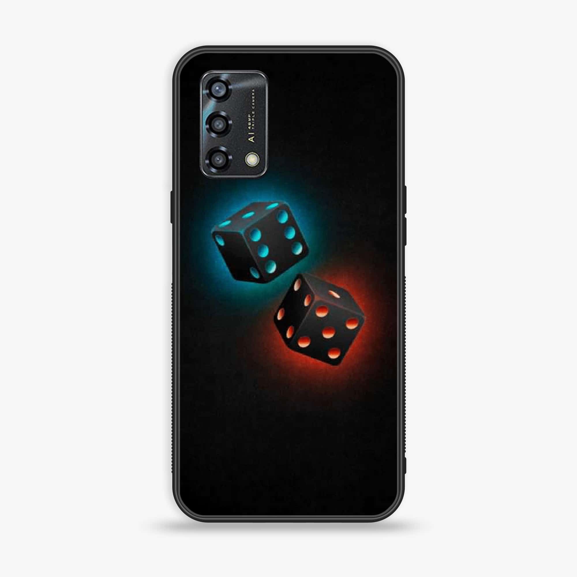 Oppo A95  - Black Art Series - Premium Printed Glass soft Bumper shock Proof Case