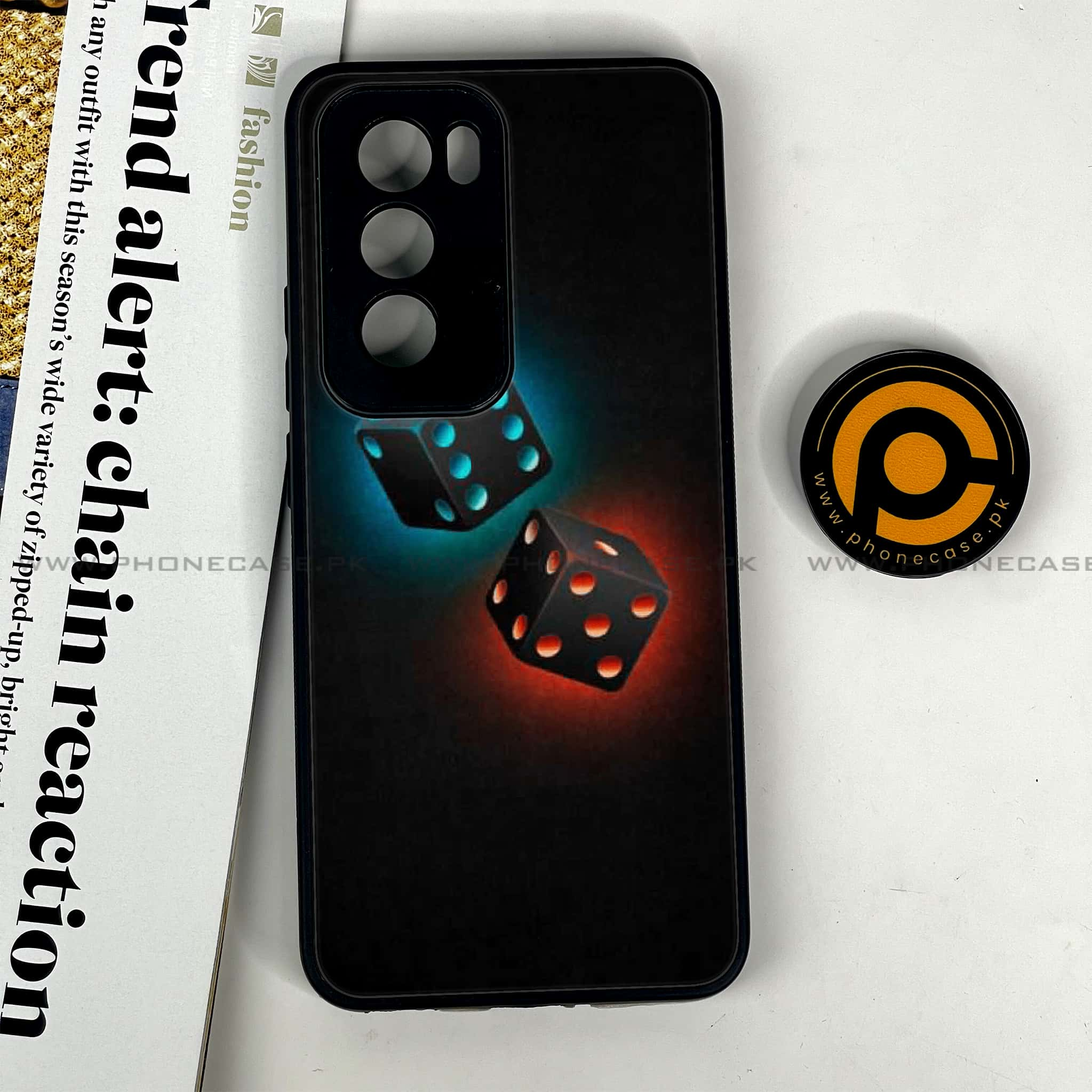 Oppo Reno 12 5G - Black Art Series - Premium Printed Glass soft Bumper shock Proof Case