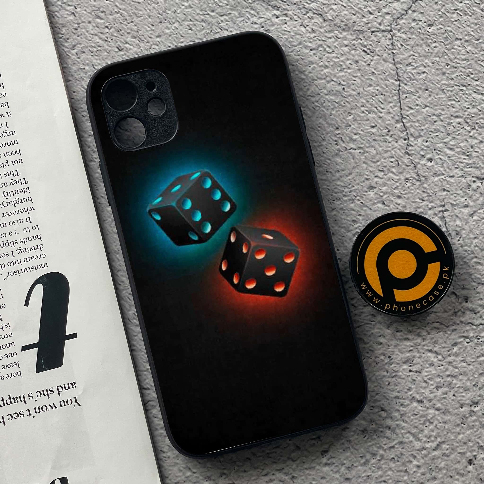 iPhone 11  Black Art Series  Premium Printed Glass soft Bumper shock Proof Case
