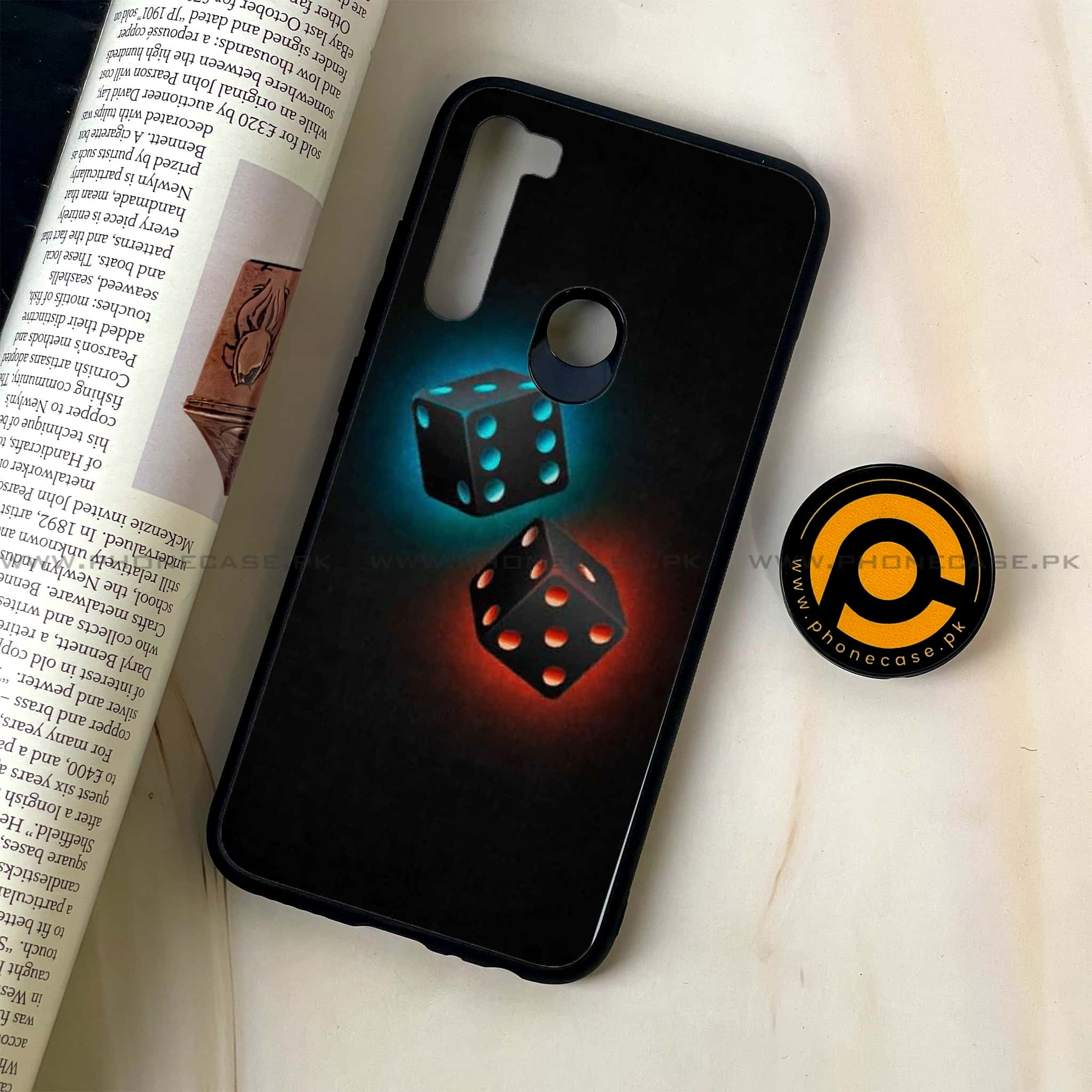 Redmi Note 8 - Black Art Series - Premium Printed Glass soft Bumper shock Proof Case