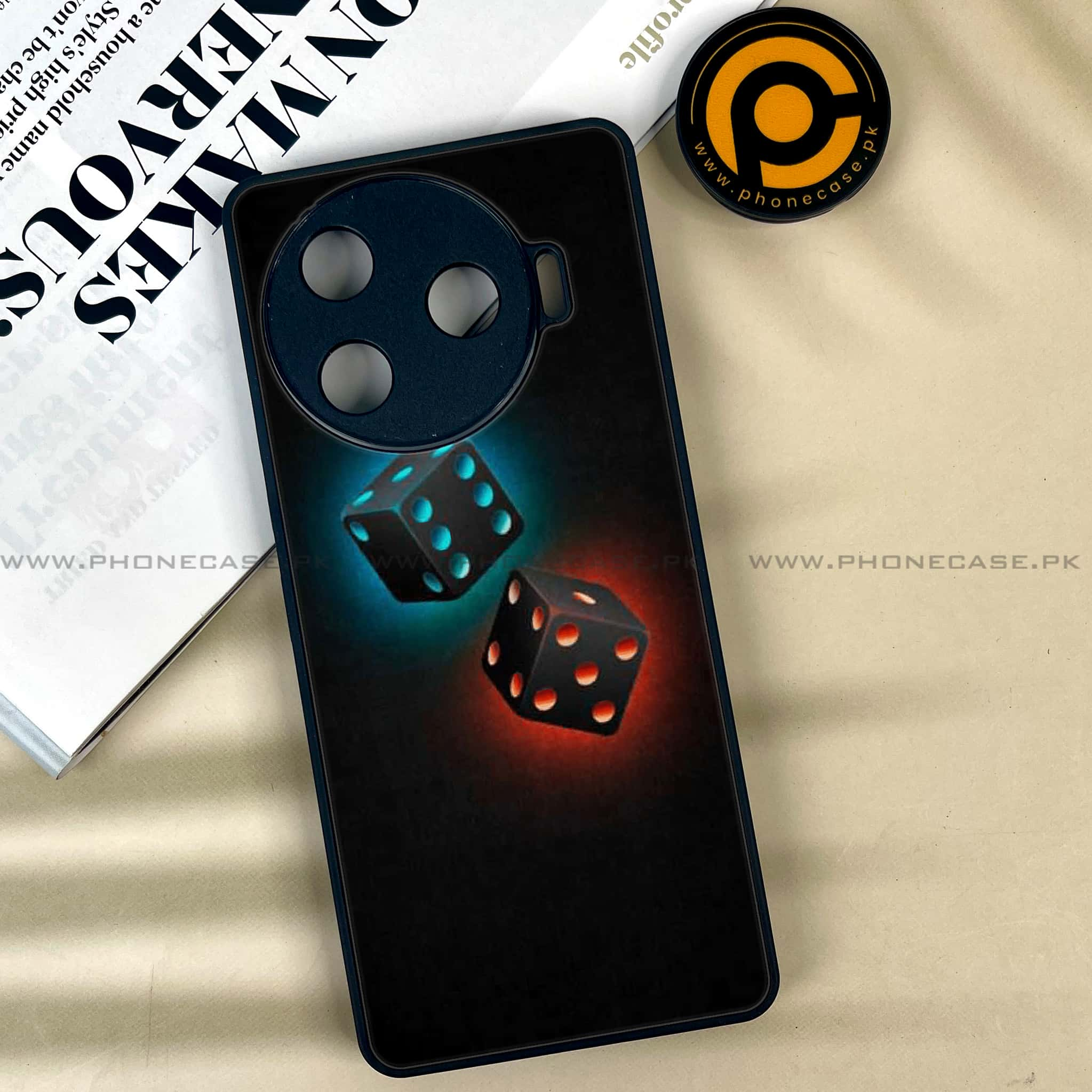 Tecno Camon 30 Pro - Black Art Series - Premium Printed Glass soft Bumper shock Proof Case