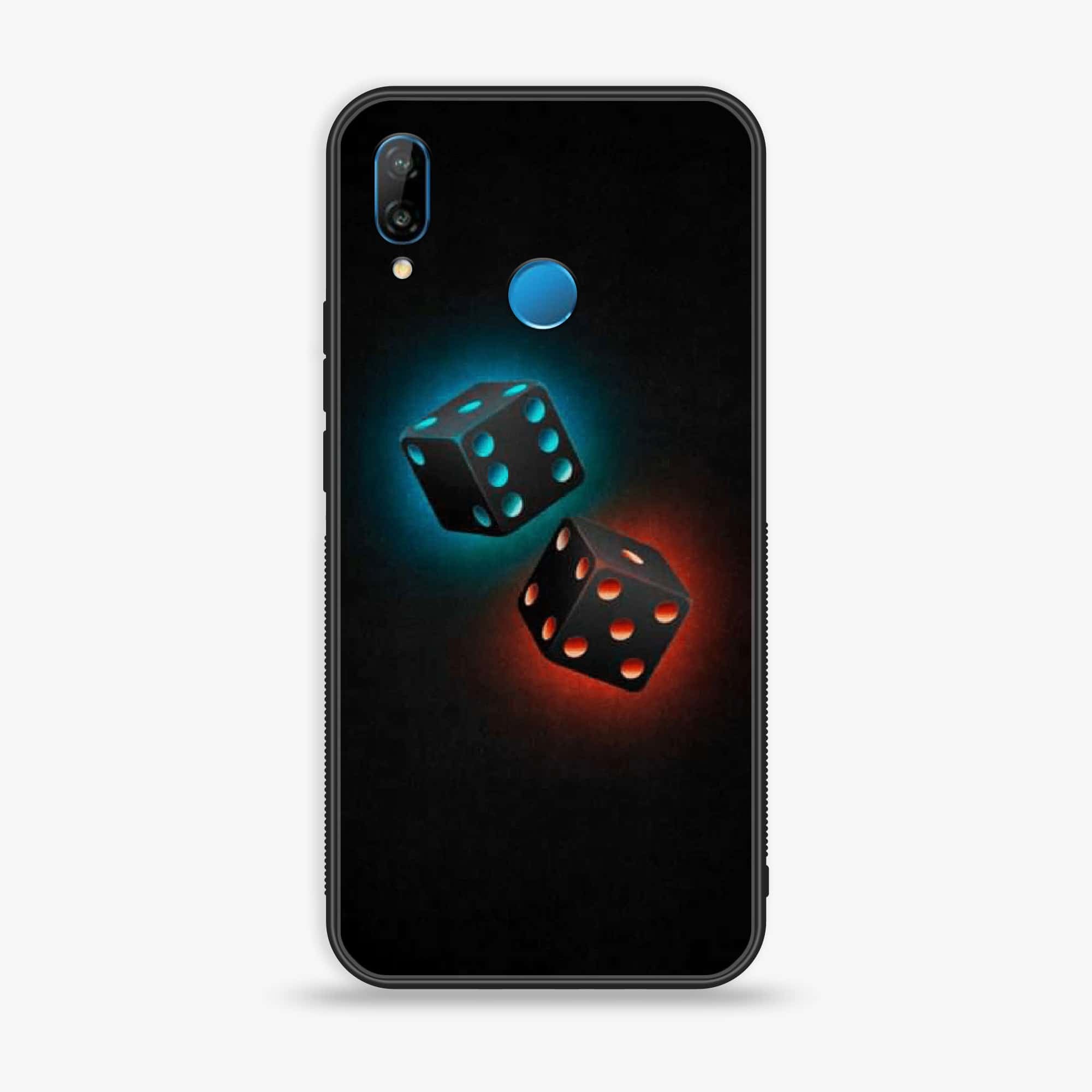 Huawei P20 lite - Black Art Series - Premium Printed Glass soft Bumper shock Proof Case