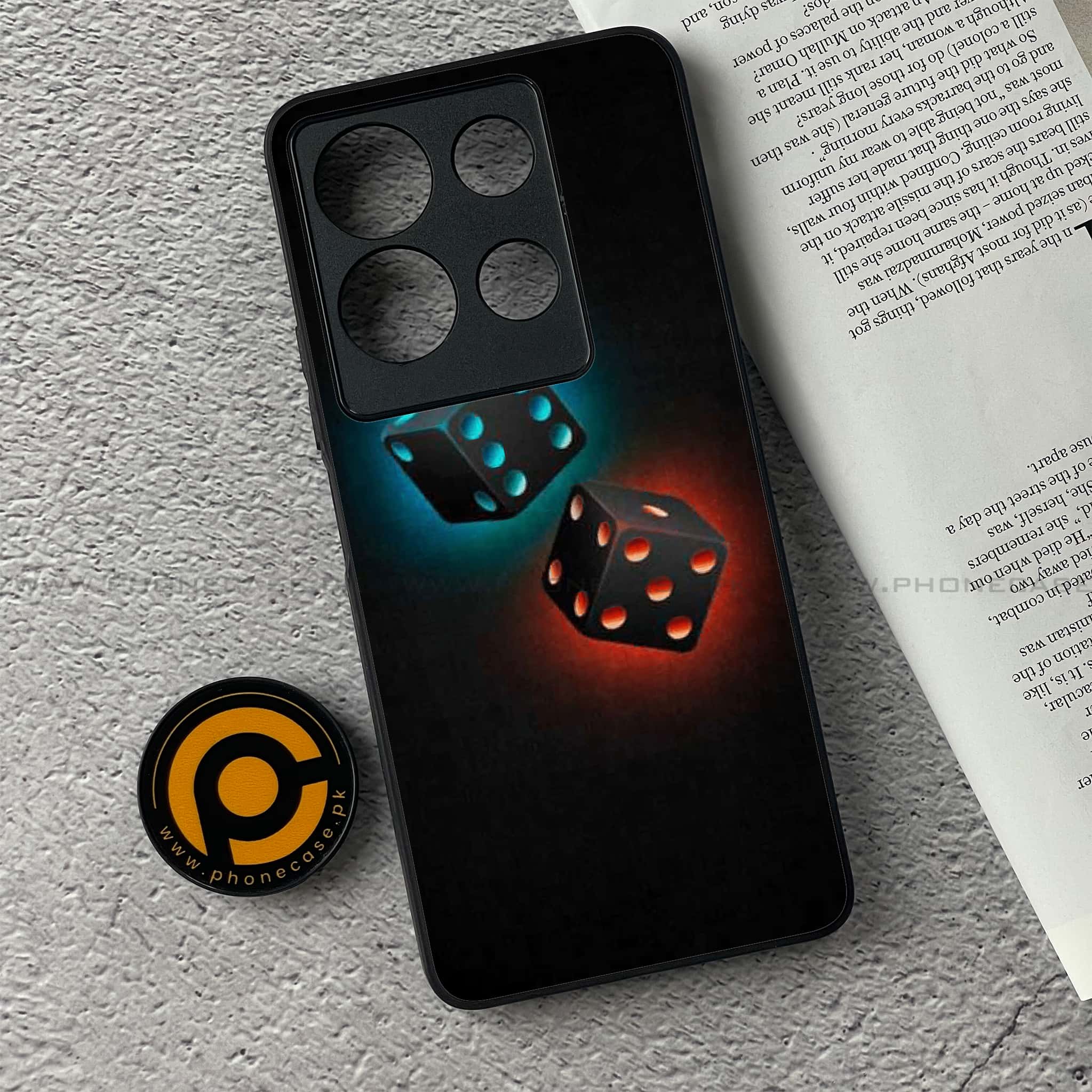 Infinix Note 30 - Black Art Series - Premium Printed Glass soft Bumper shock Proof Case