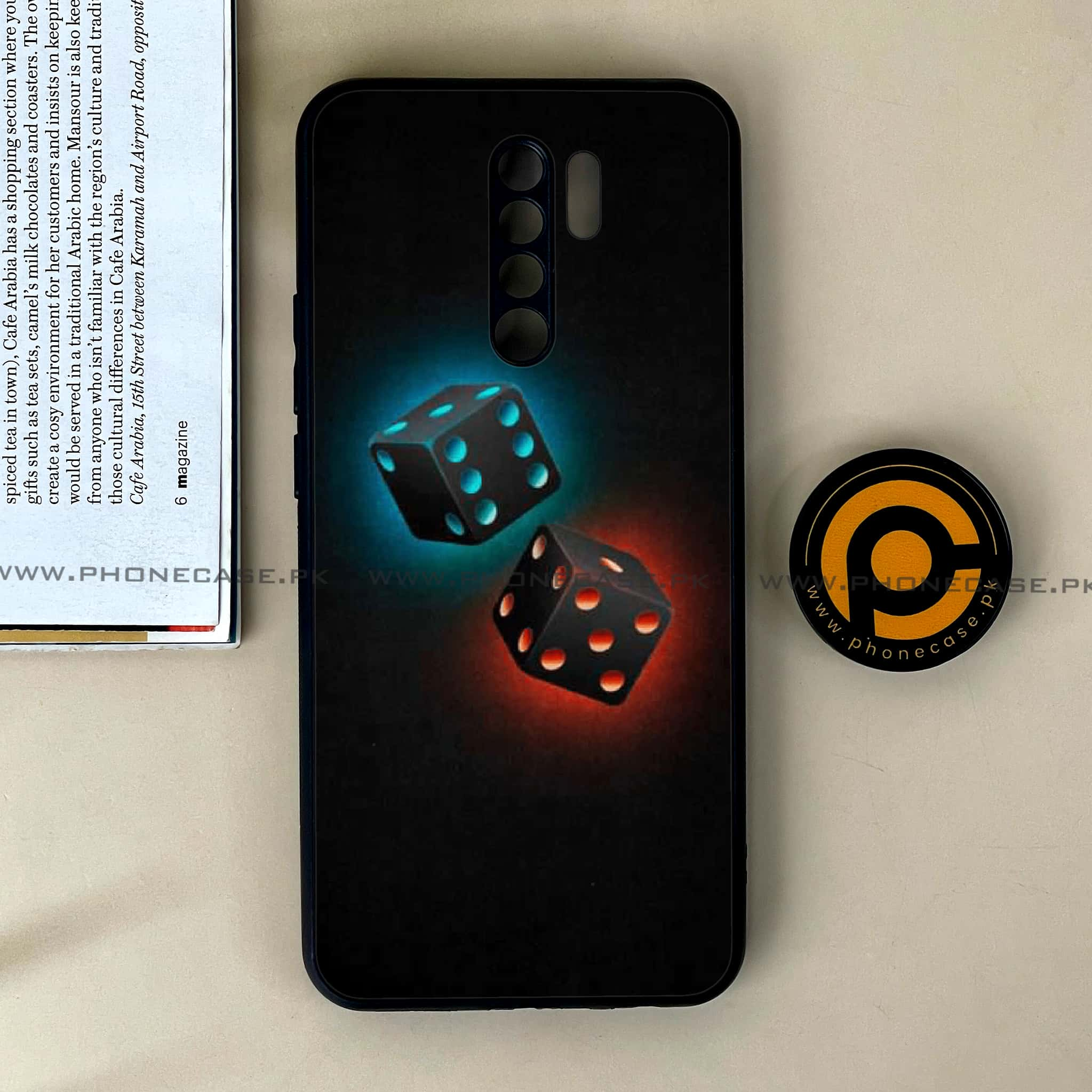 Xiaomi Redmi 9 - Black Art Series - Premium Printed Glass soft Bumper shock Proof Case