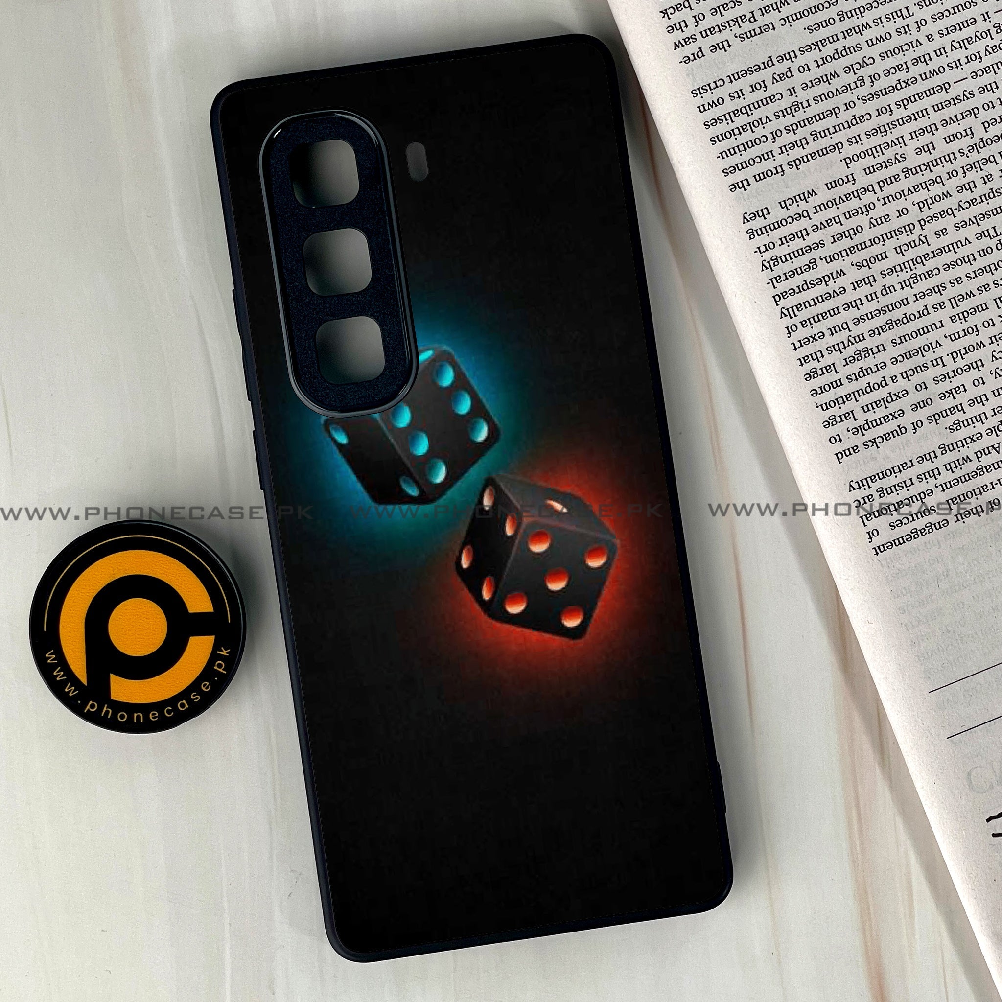 Infinix Hot 60 Pro Plus - Black Art Series - Premium Metal Printed soft Bumper shock Proof Case