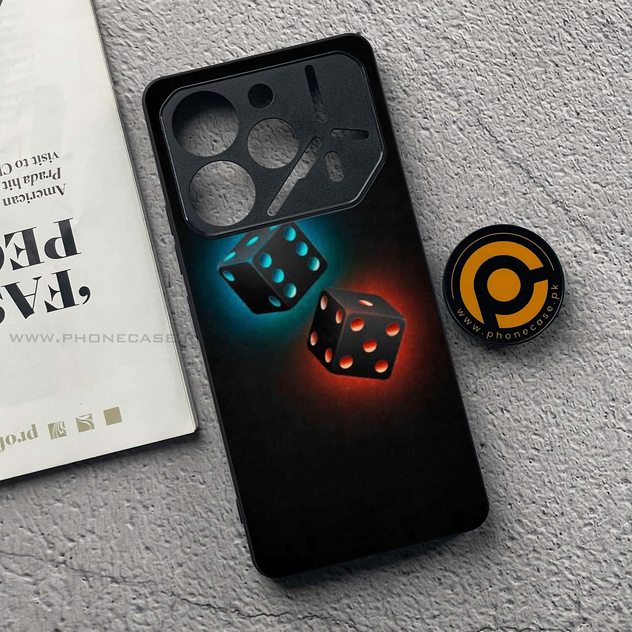 Tecno Pova 6 Pro - Black Art Series - Premium Printed Glass soft Bumper shock Proof Case