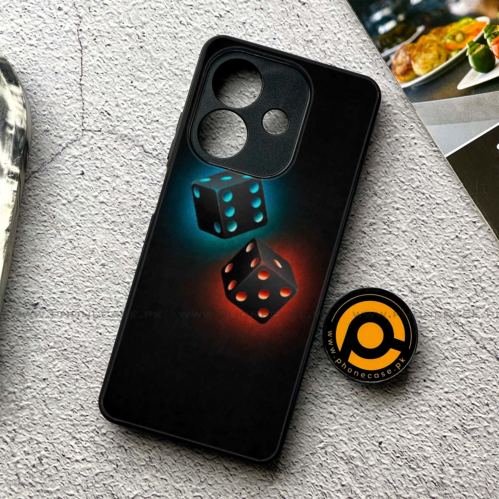 Oppo A5i - Black Art Series - Premium Metal Printed soft Bumper shock Proof Case