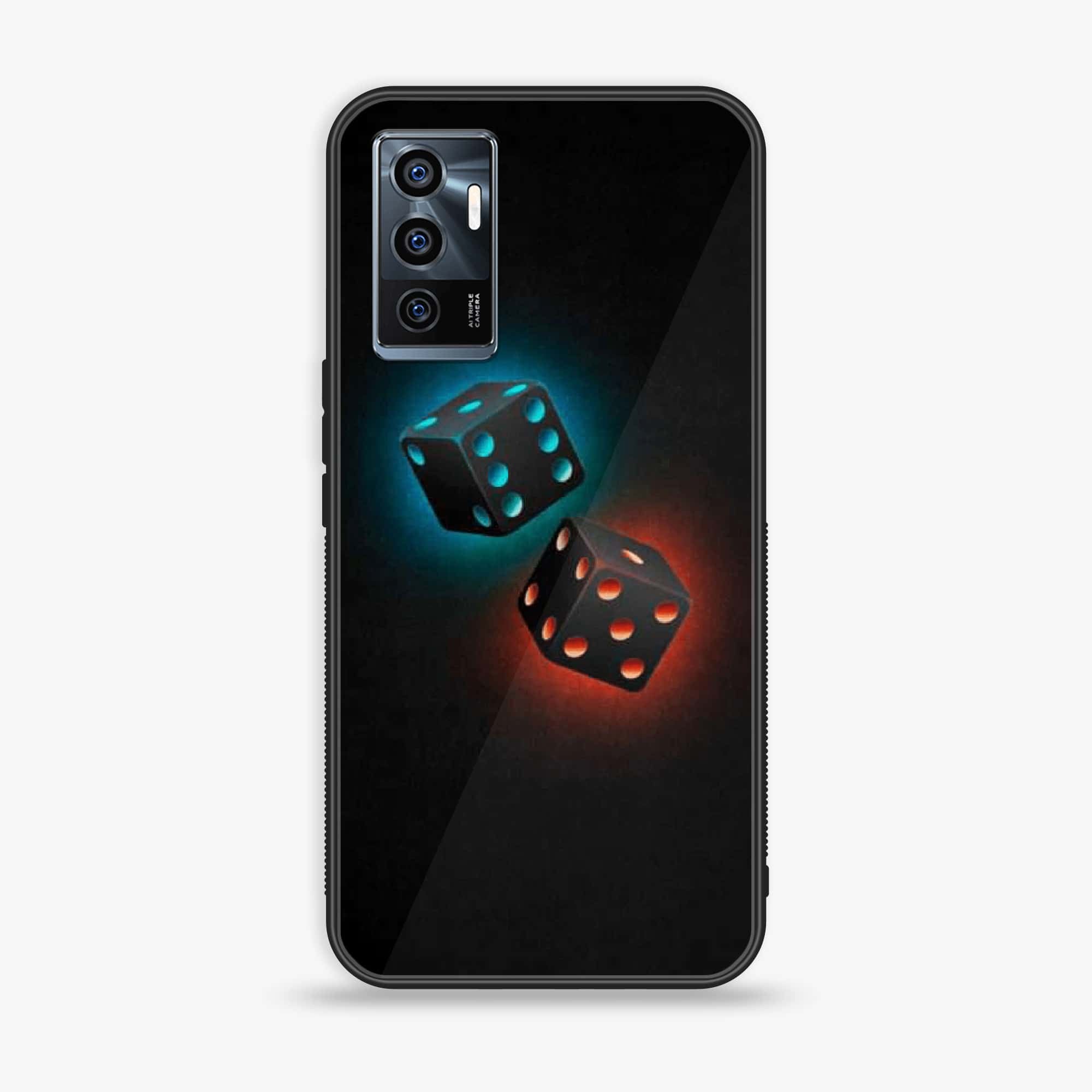 Vivo V23e - Black Art Series - Premium Printed Glass soft Bumper shock Proof Case