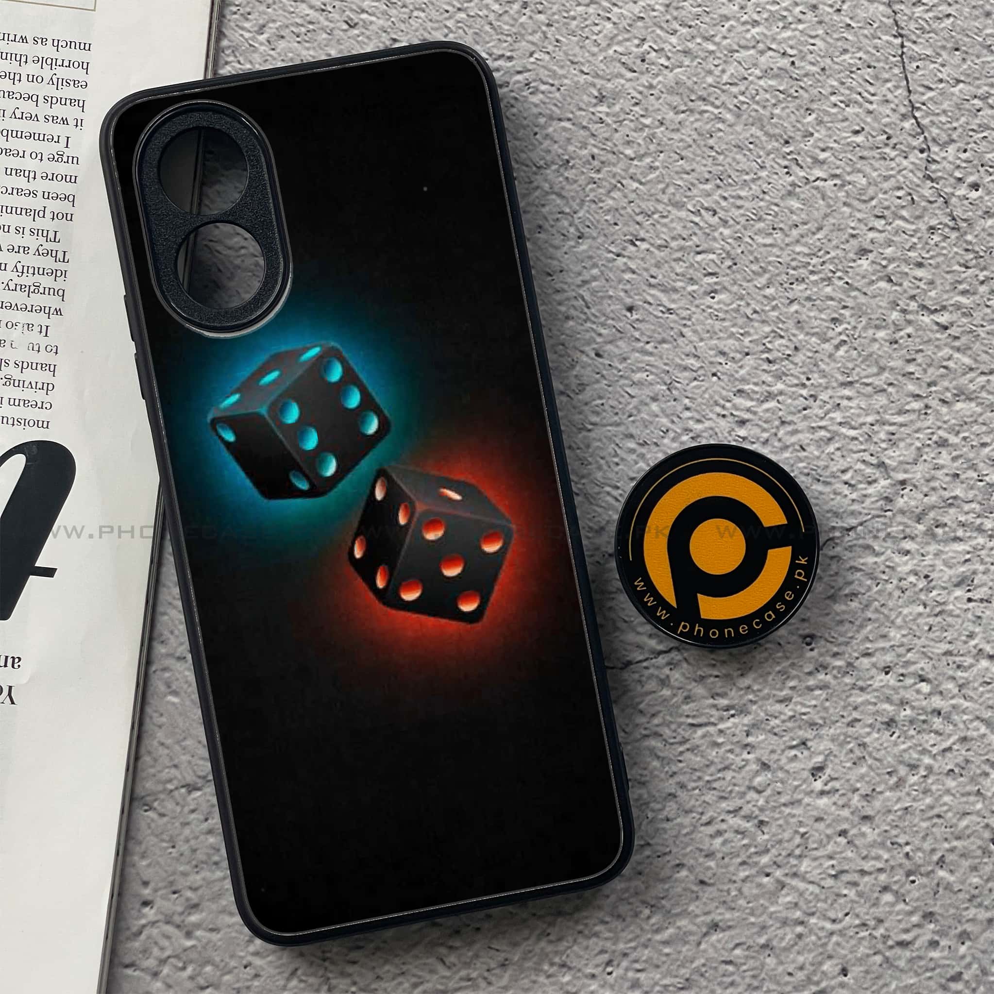 Oppo A18 4G - Black Art Series - Premium Printed Glass soft Bumper shock Proof Case