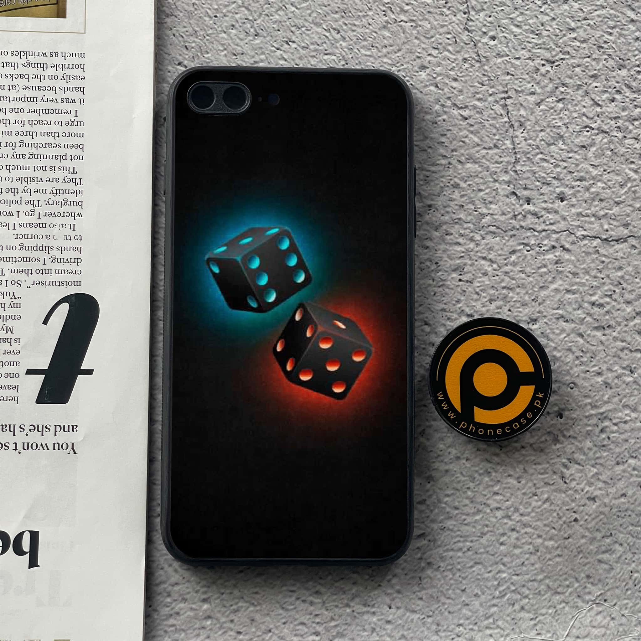 iPhone 7Plus - Black Art Series - Premium Printed Glass soft Bumper shock Proof Case
