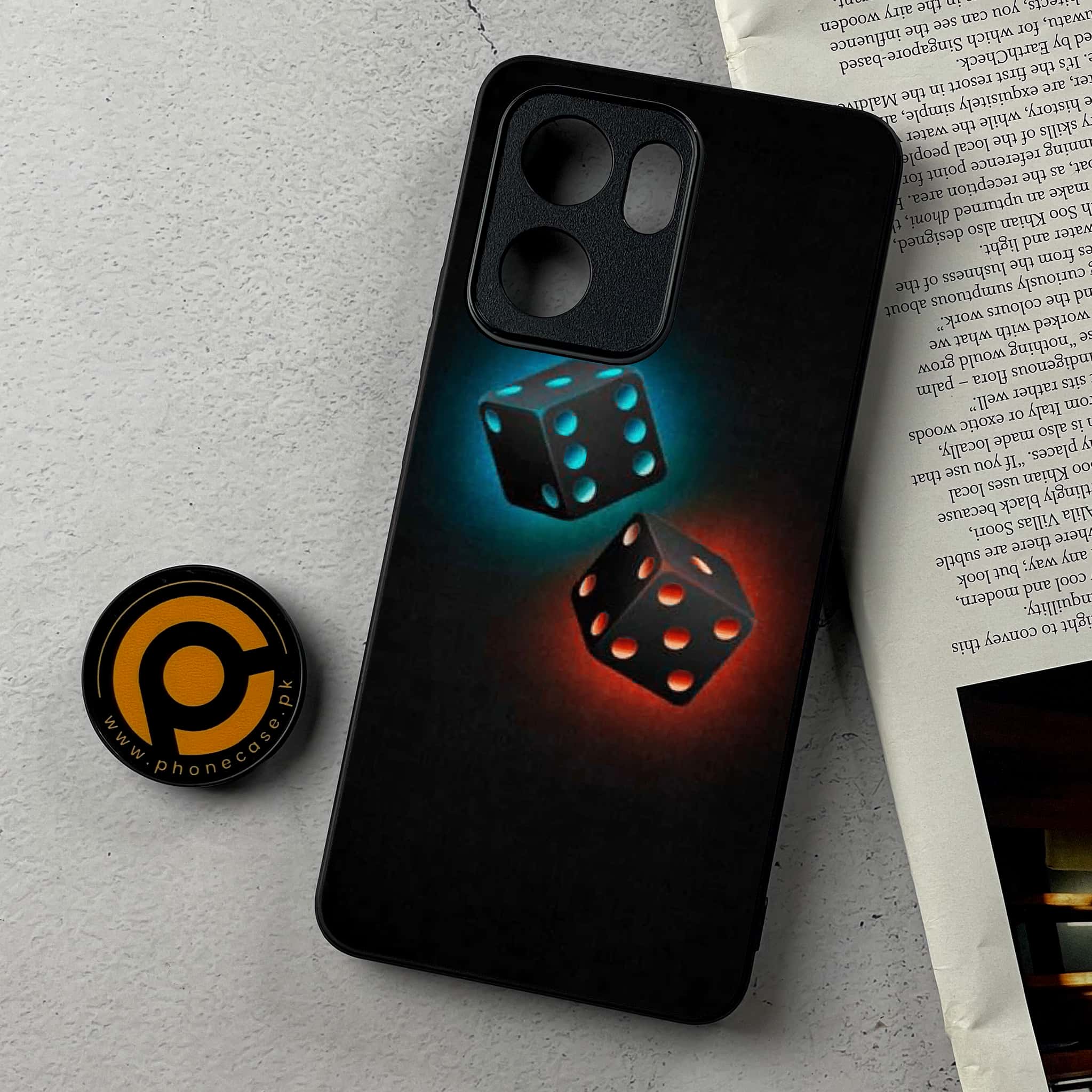 Oppo Reno 13F - Black Art Series - Premium Metal Printed Soft Bumper Shockproof Case