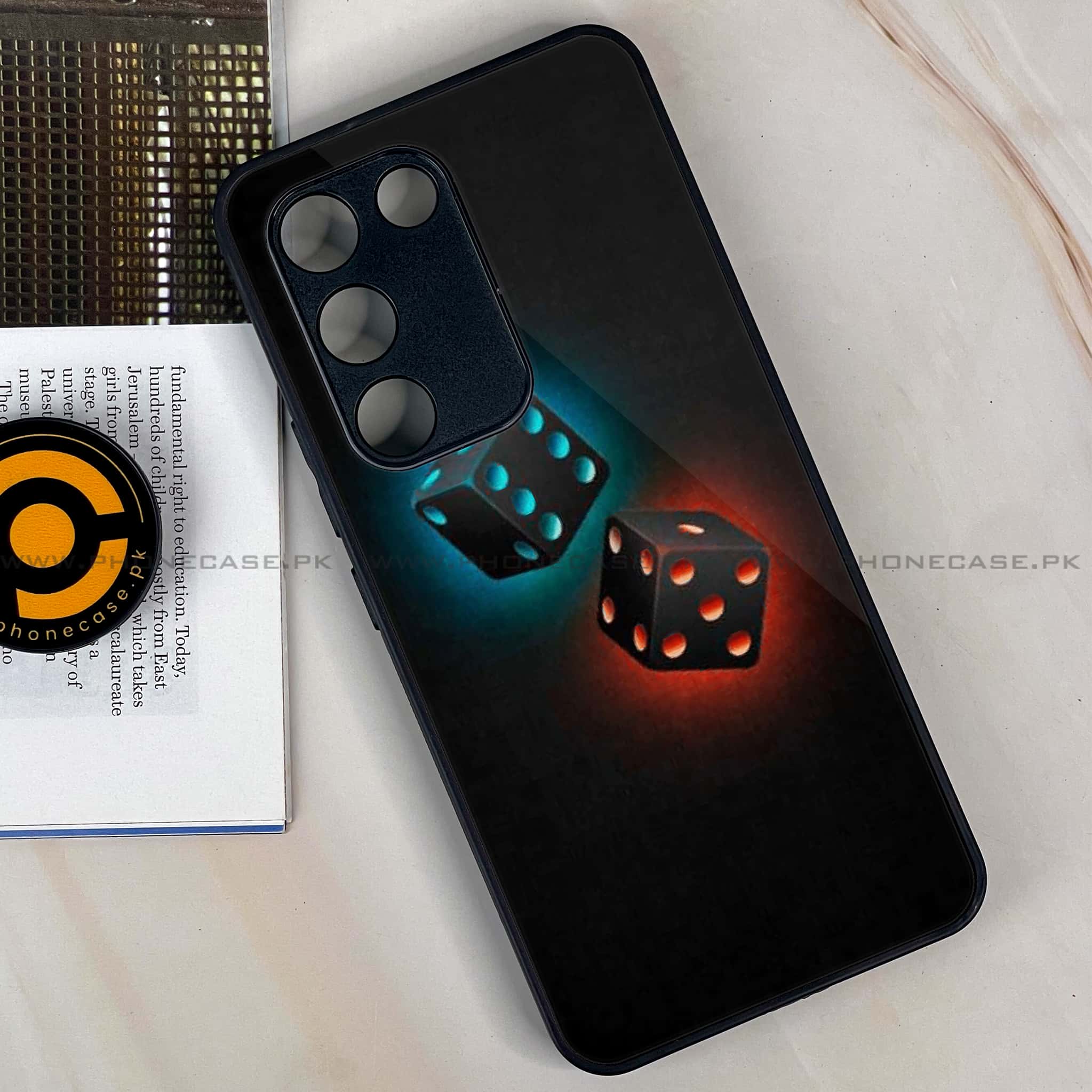 Vivo Y200e - Black Art Series - Premium Metal Printed soft Bumper shock Proof Case