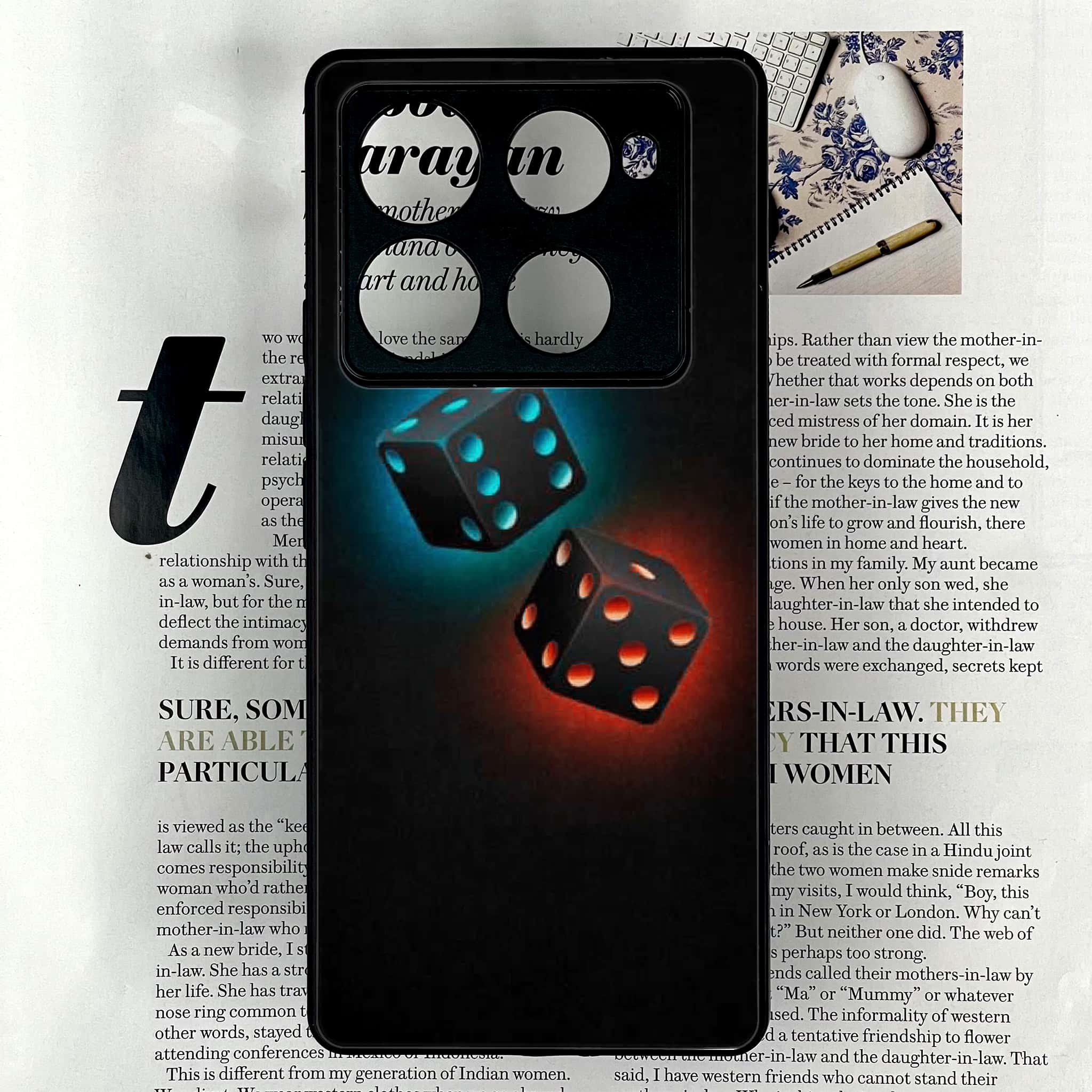 Infinix Note 40 Pro Plus - Black Art Series - Premium Metal Printed soft Bumper shock Proof Case