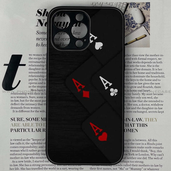 iPhone 13 Pro Max - Black Art Design 5 Premium Printed Glass soft Bumper shock Proof Case  CS-19008