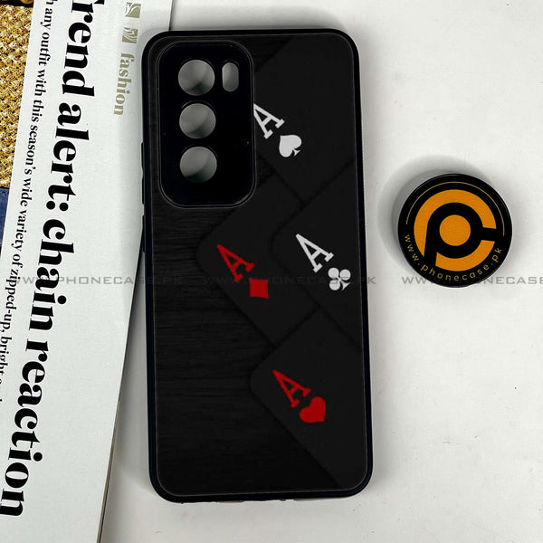 Oppo Reno 12 5G - Black Art Series  Design 5 - Premium Printed Glass soft Bumper shock Proof Case  CS-21644