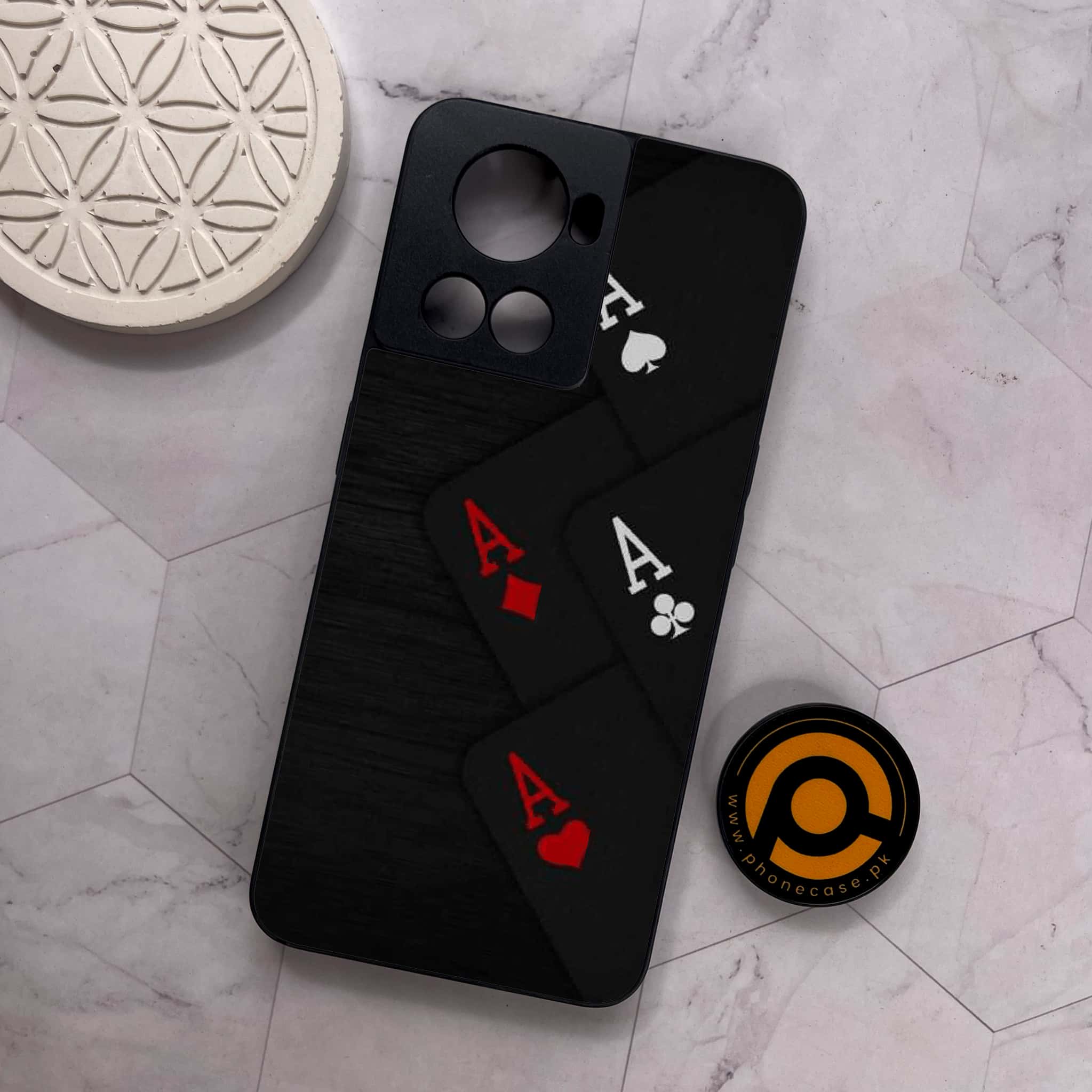 OnePlus 10R - Black Art Series - Premium Metal Printed soft Bumper shock Proof Case