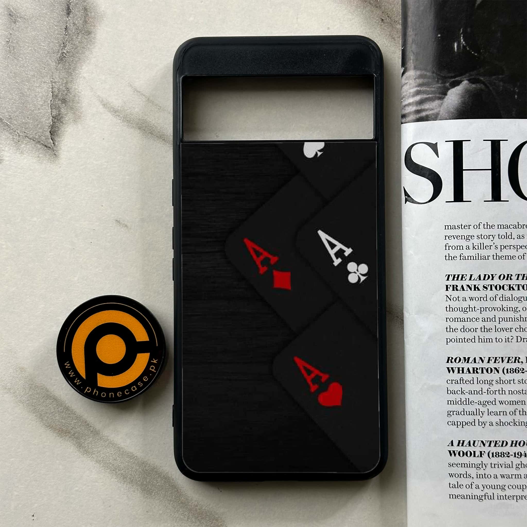 Google Pixel 8a - Black Art Series - Premium Printed soft Bumper Shock Proof Case