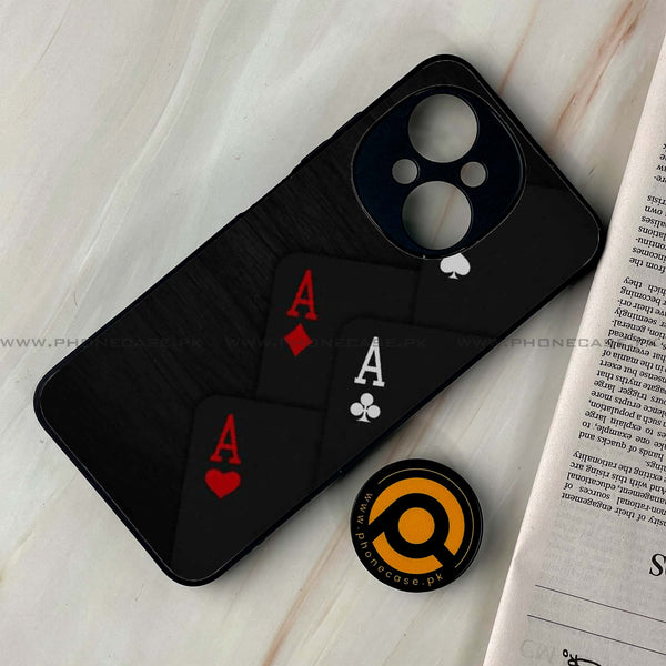 Tecno Spark Go 1 -  Black Art Design 5- Premium Printed Glass soft Bumper shock Proof Case CS-36858 CS-39286
