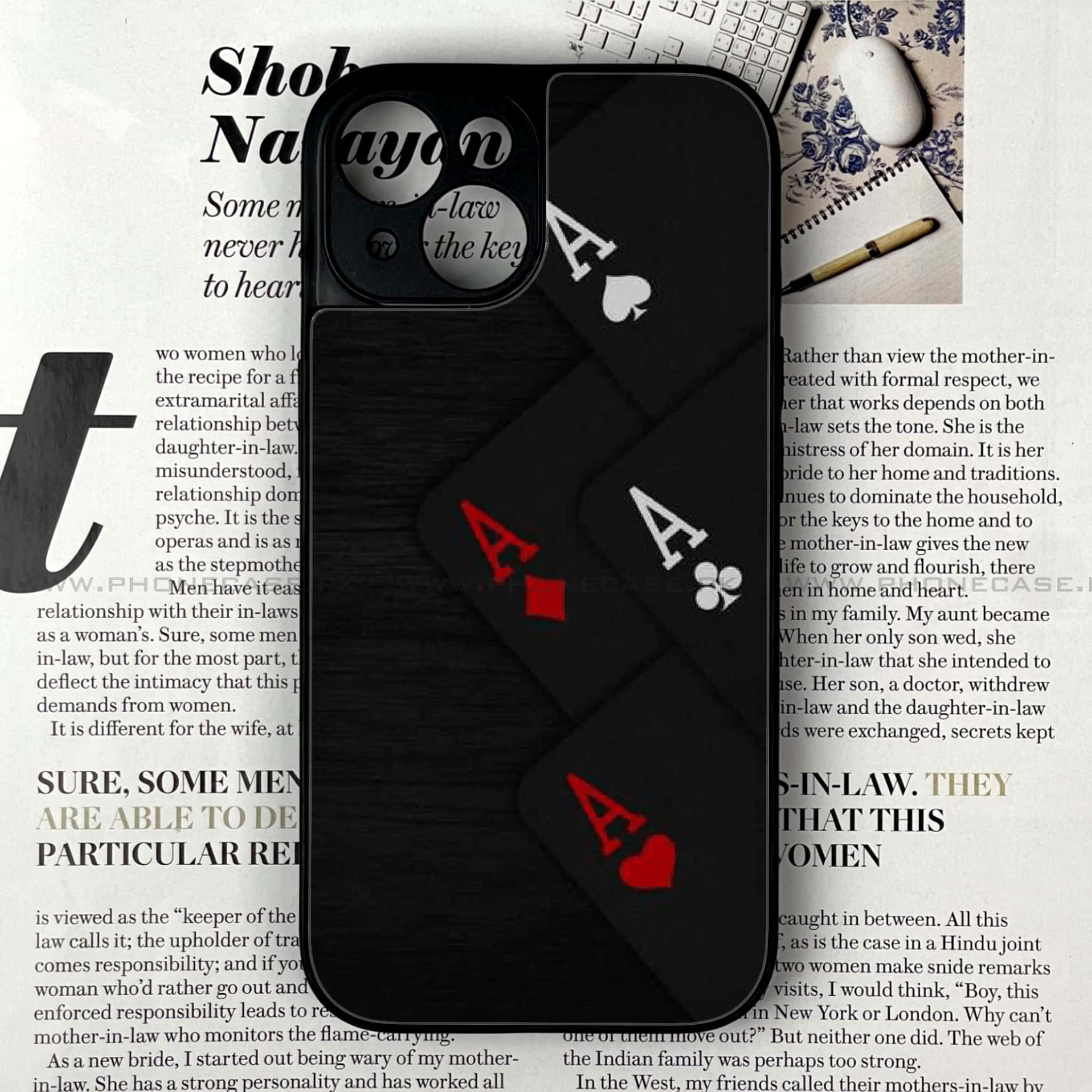 iPhone 13  - Black Art Series - Premium Printed Glass soft Bumper shock Proof Case
