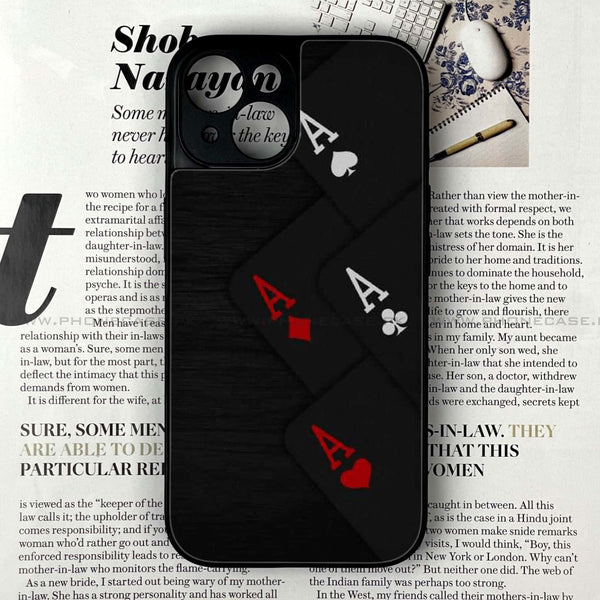 iPhone 13  - Black Art Design 5- Premium Metal Printed soft Bumper shock Proof Case CS-36828