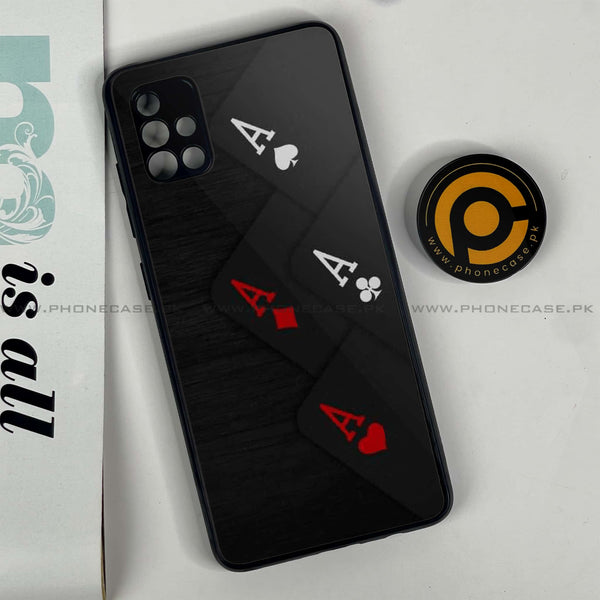 Samsung Galaxy A51 Black Art  Design 5 Premium Metal Printed soft Bumper shock Proof Case CS-29991