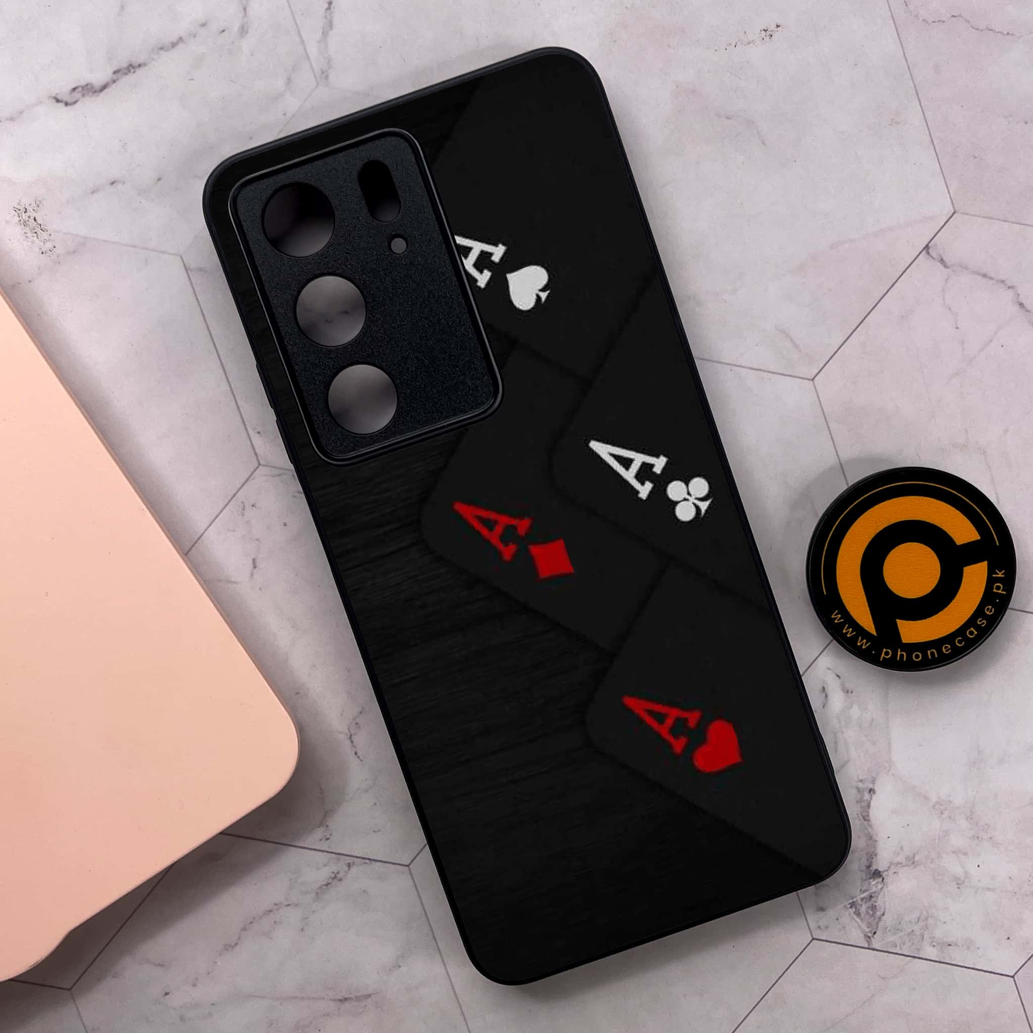 Realme C75x 4G - Black Art Series - Premium Metal Printed soft Bumper shock Proof Case