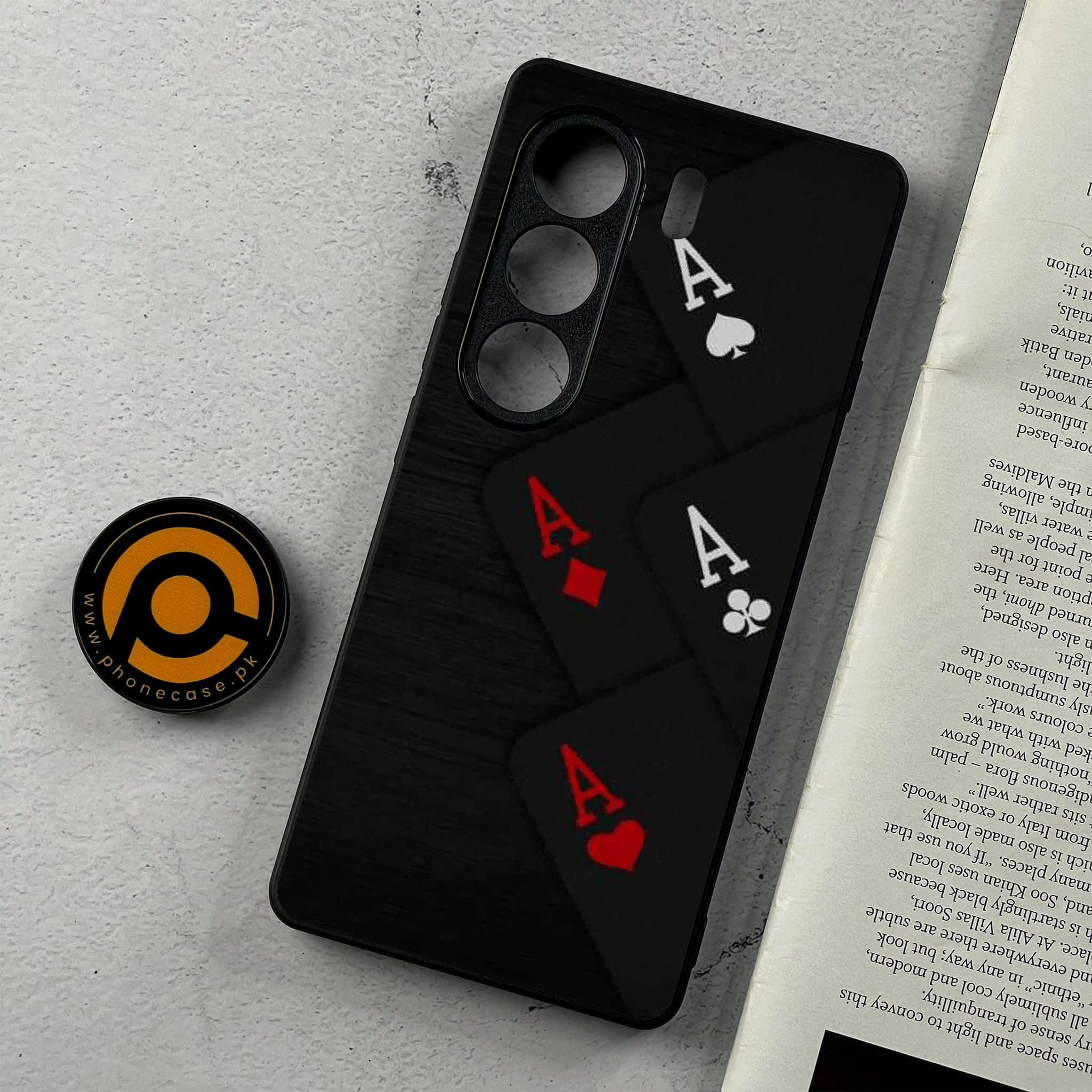 Tecno Camon 40 - Black Art Series - Premium Metal Printed Soft Bumper Shockproof Case