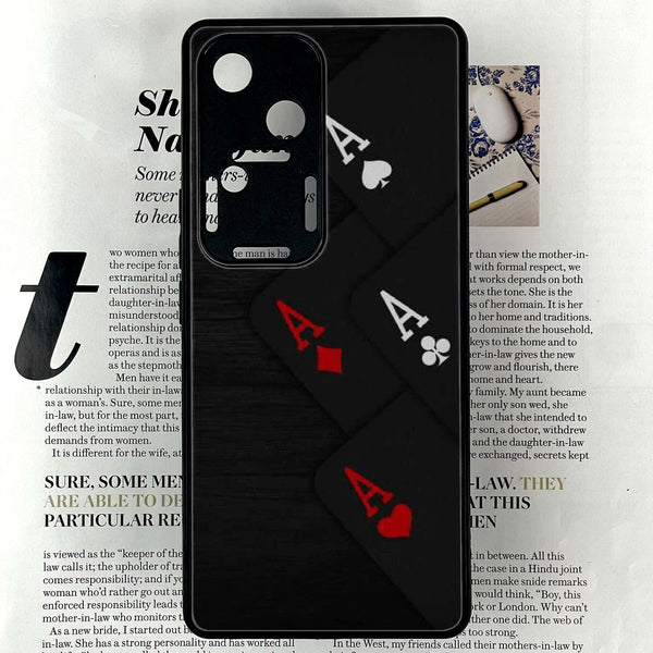 Vivo V30 - Black Art Design 5 - Premium Printed Glass soft Bumper shock Proof Case CS-40092