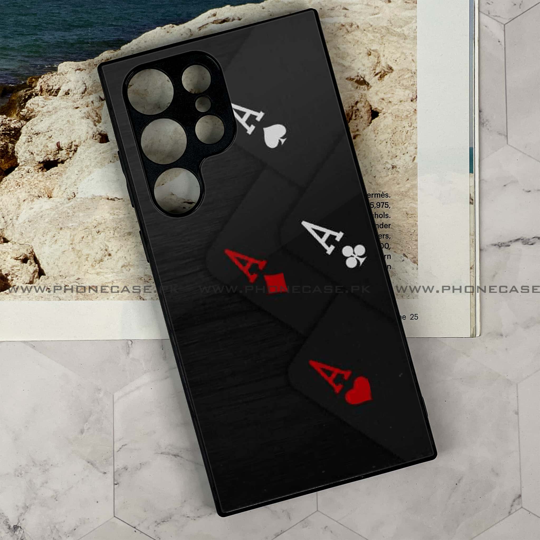 Samsung Galaxy S24 Ultra - Black Art Series - Premium Metal Printed soft Bumper shock Proof Case