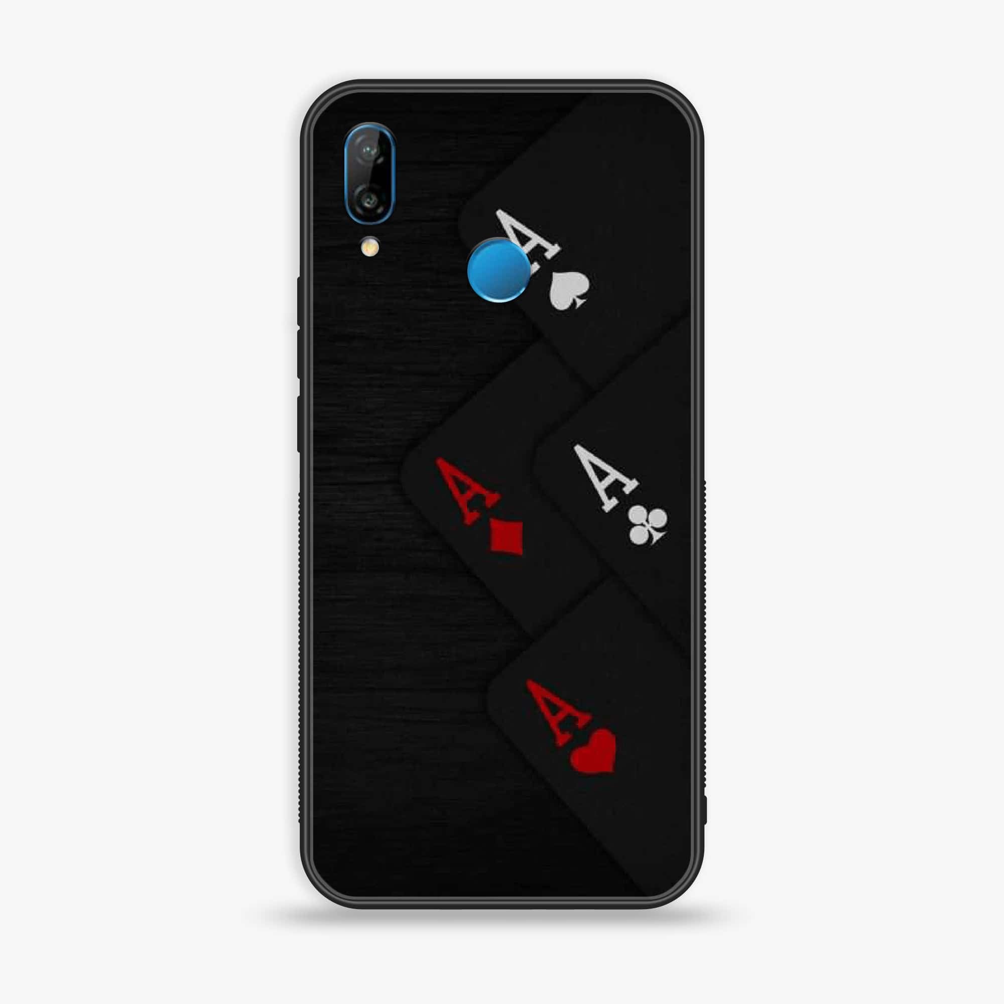 Huawei P20 lite - Black Art Series - Premium Printed Glass soft Bumper shock Proof Case