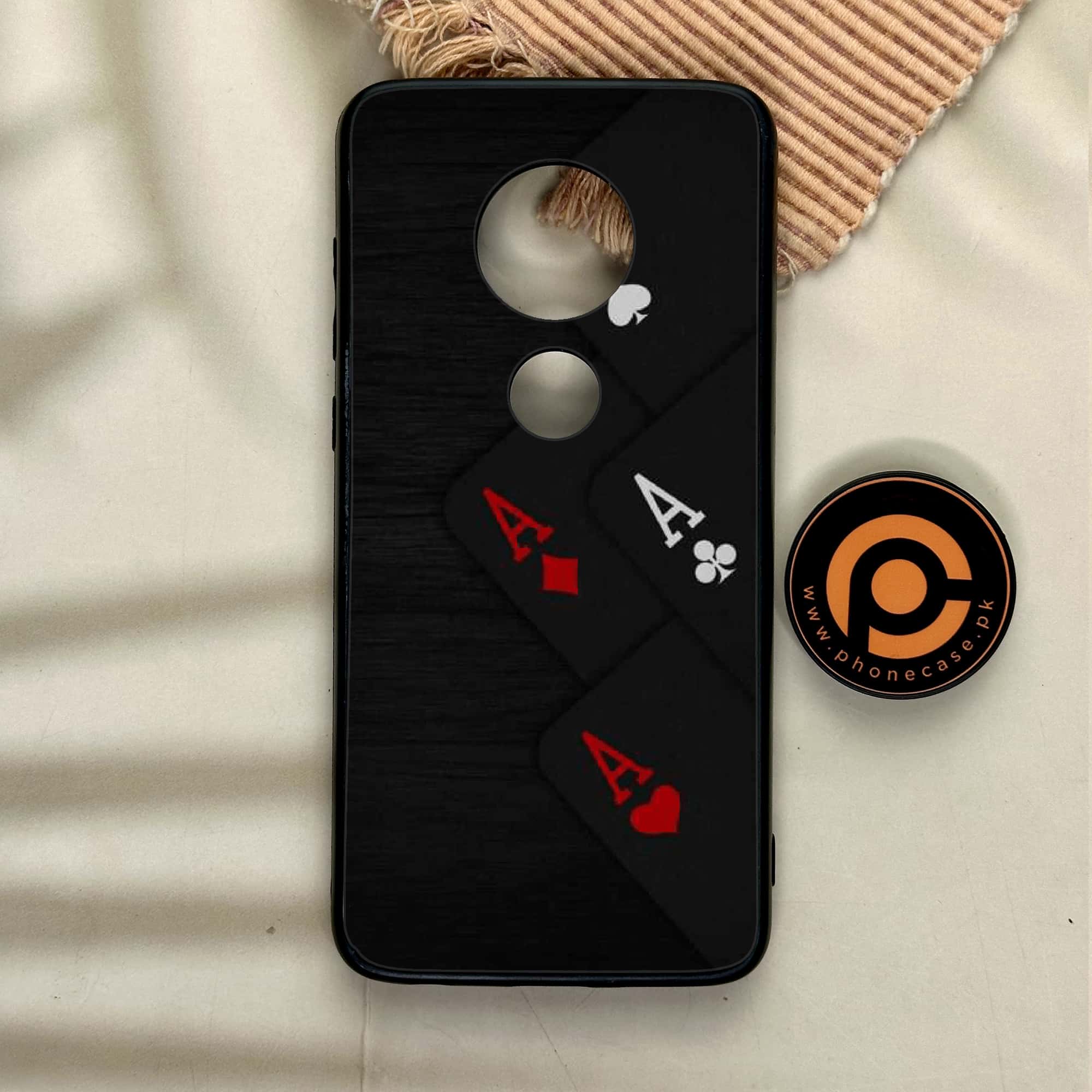Moto G7 - Black Art Series - Premium Printed Glass soft Bumper shock Proof Case