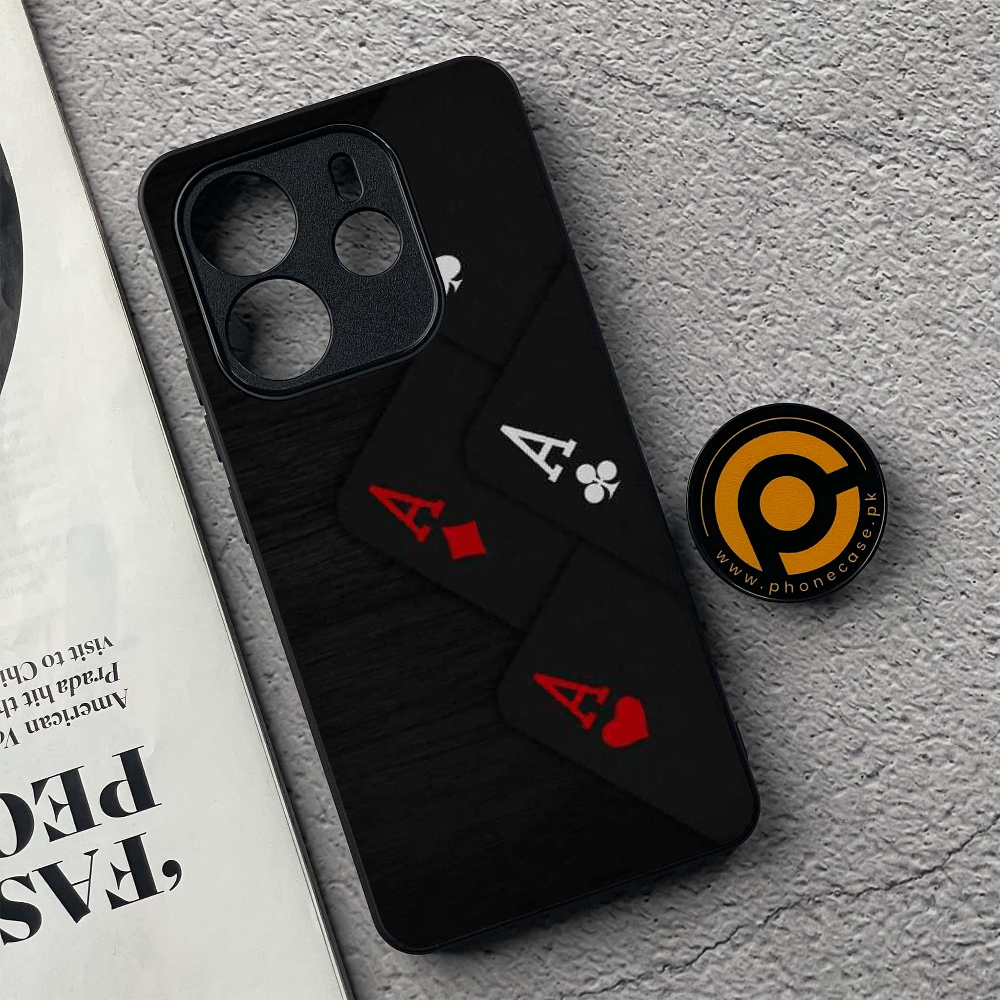 Xiaomi Redmi Note 14 - Black Art Series - Premium Printed Glass soft Bumper shock Proof Case