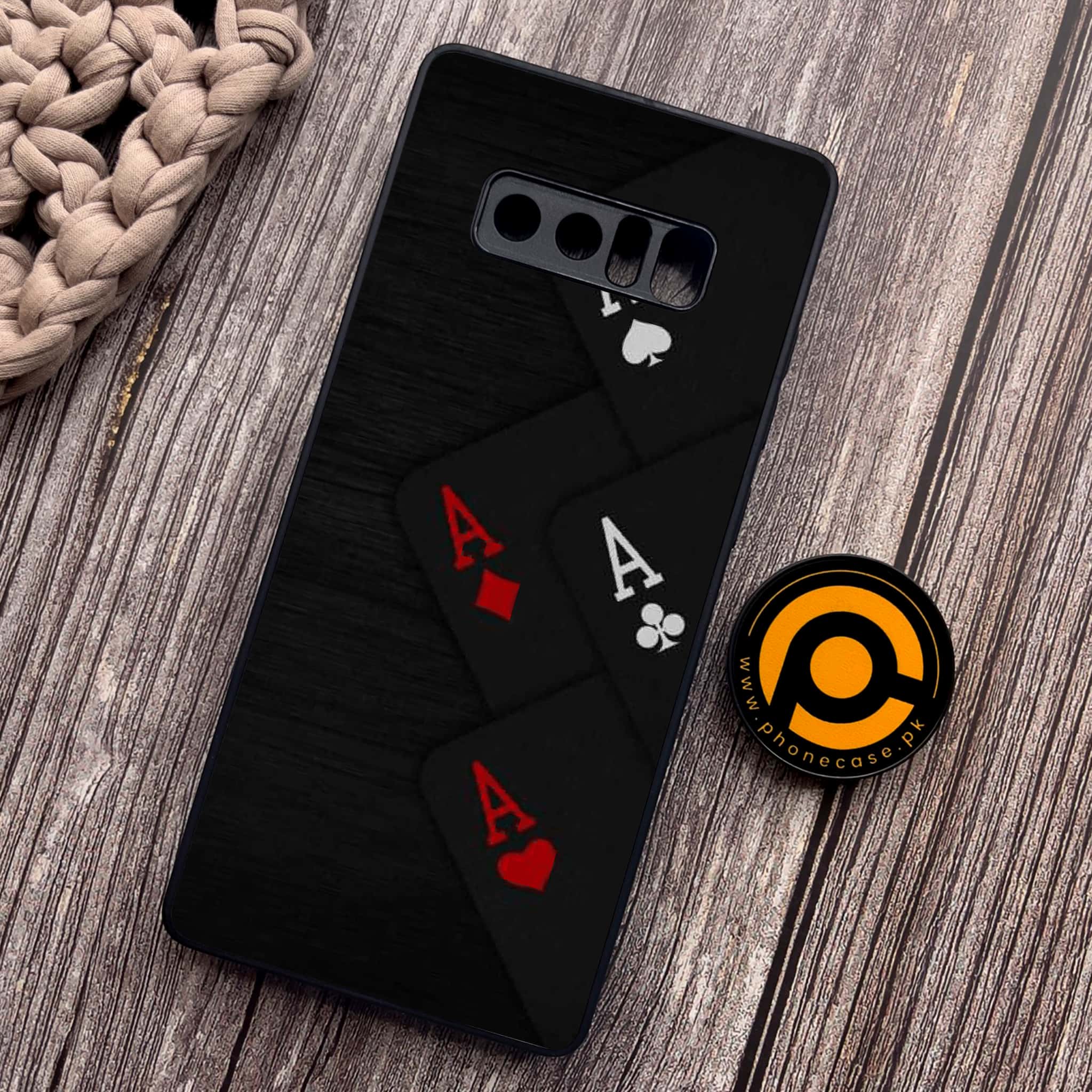 Samsung Galaxy Note 8 - Black Art Series - Premium Metal Printed soft Bumper shock Proof Case