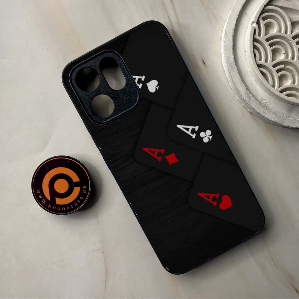 Oppo Reno 14F - Black Art Series - Premium Metal Printed Soft Bumper Shockproof Case