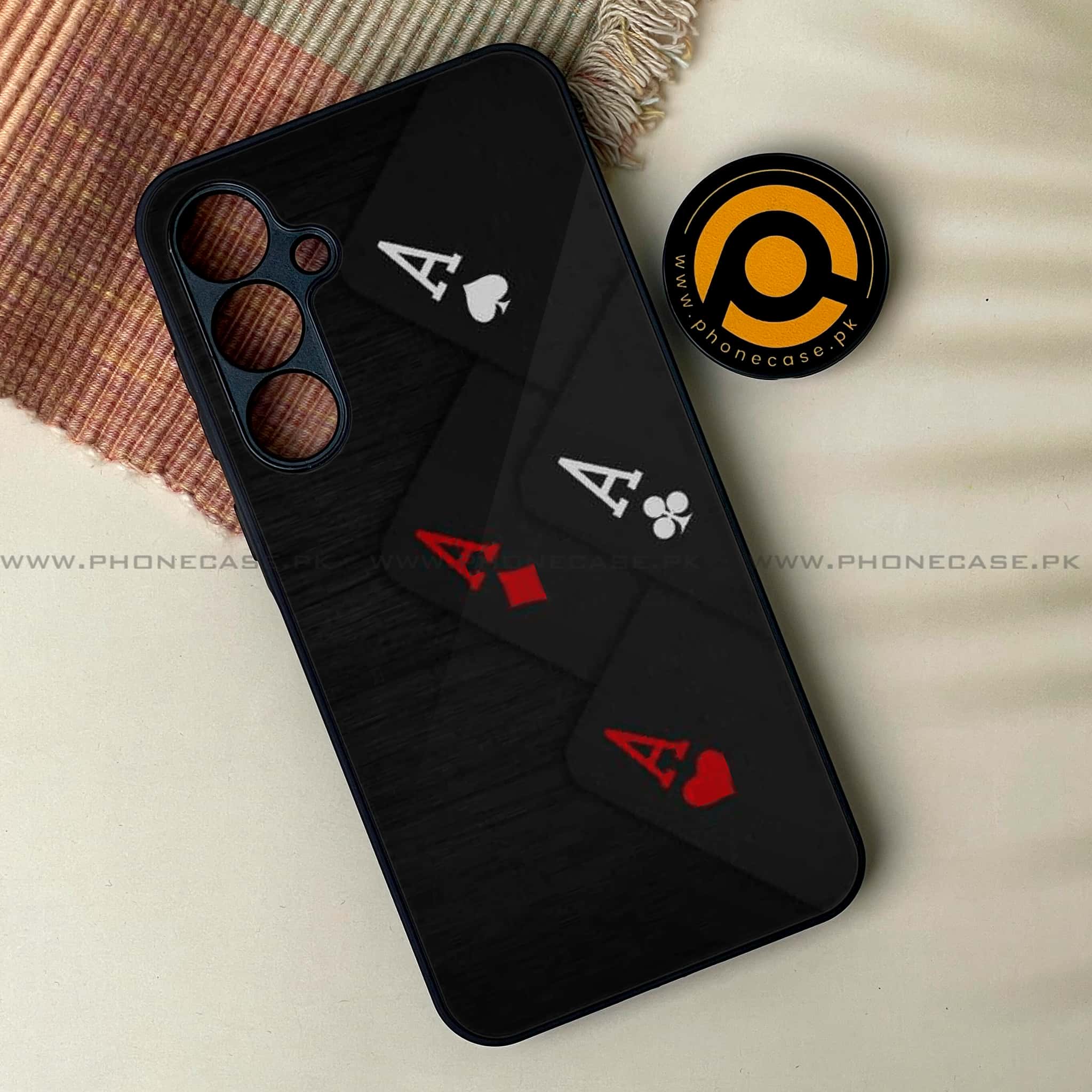 Samsung Galaxy A54 - Black Art Series - Premium Printed Glass soft Bumper shock Proof Case