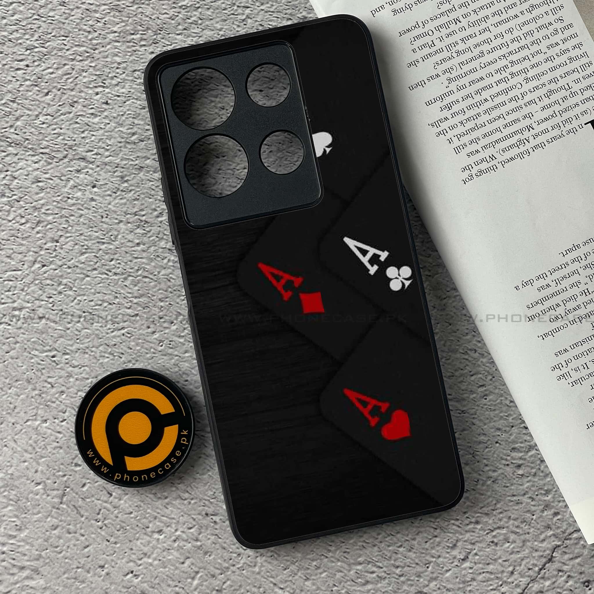 Infinix Note 30 - Black Art Series - Premium Printed Glass soft Bumper shock Proof Case
